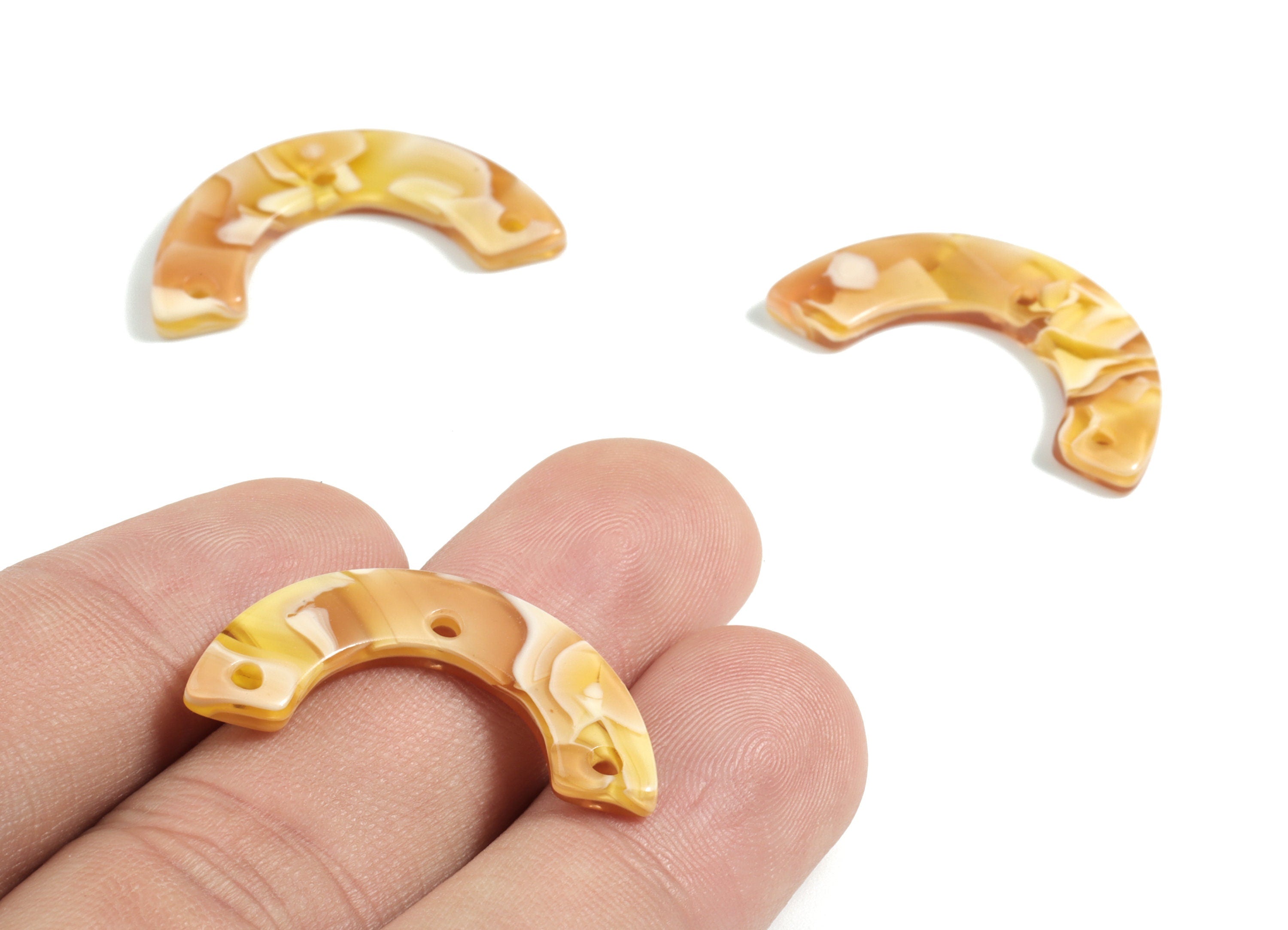 Acetate U Earring Connector - Horsehoe 3 Holes Earring Charm - Jewelry Supplies - Color Code: A188 - 29.33x14.54x2.45mm - AC1355-A188 - DOMEDBAZAAR