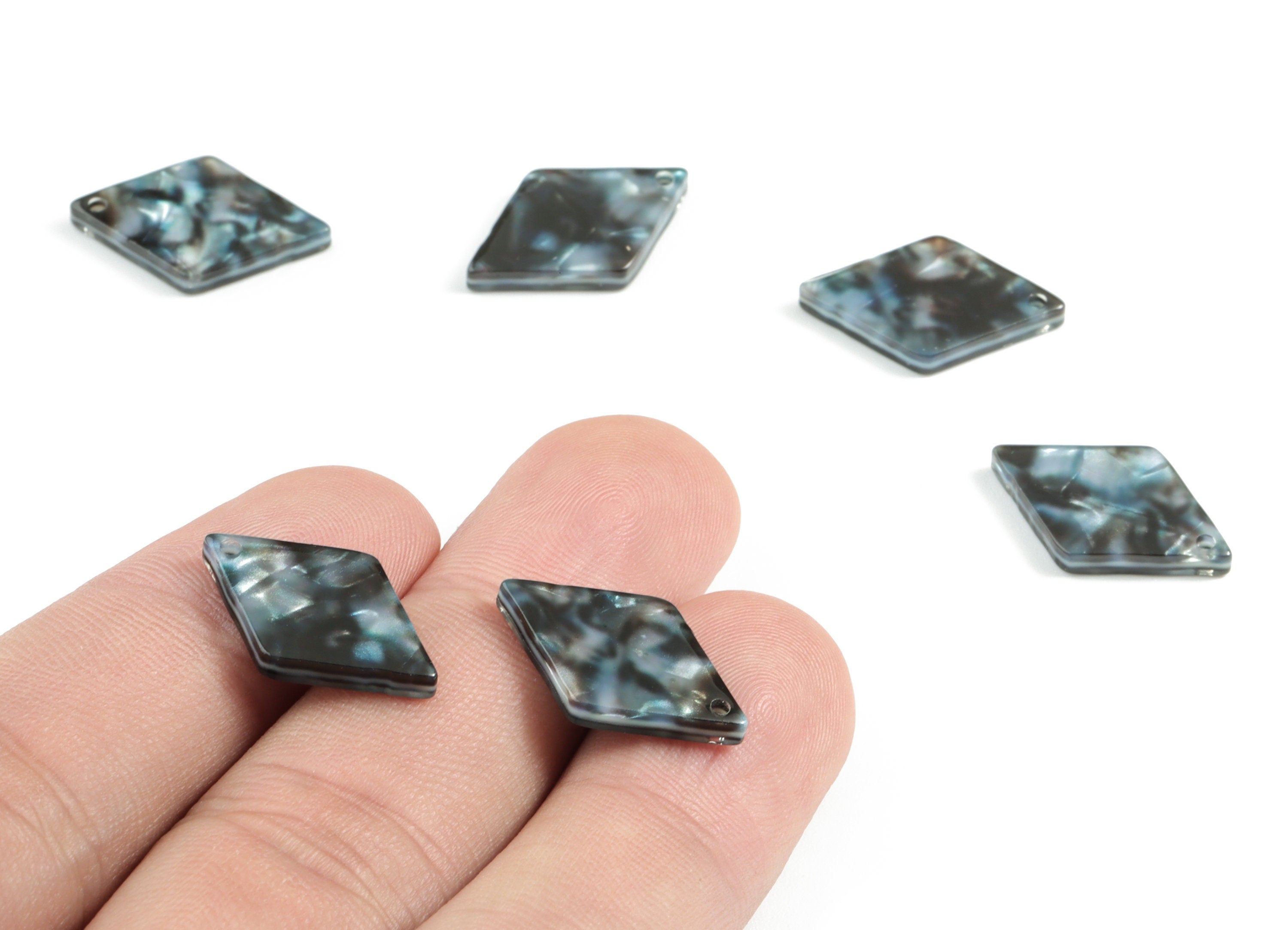 Acetate Rhombus Charms - Rhombus Earrings and Pendant - Jewelry Supplies - Color Code:A485 - 19.81x12.47x2.44mm - AC1539-A485 - DOMEDBAZAAR