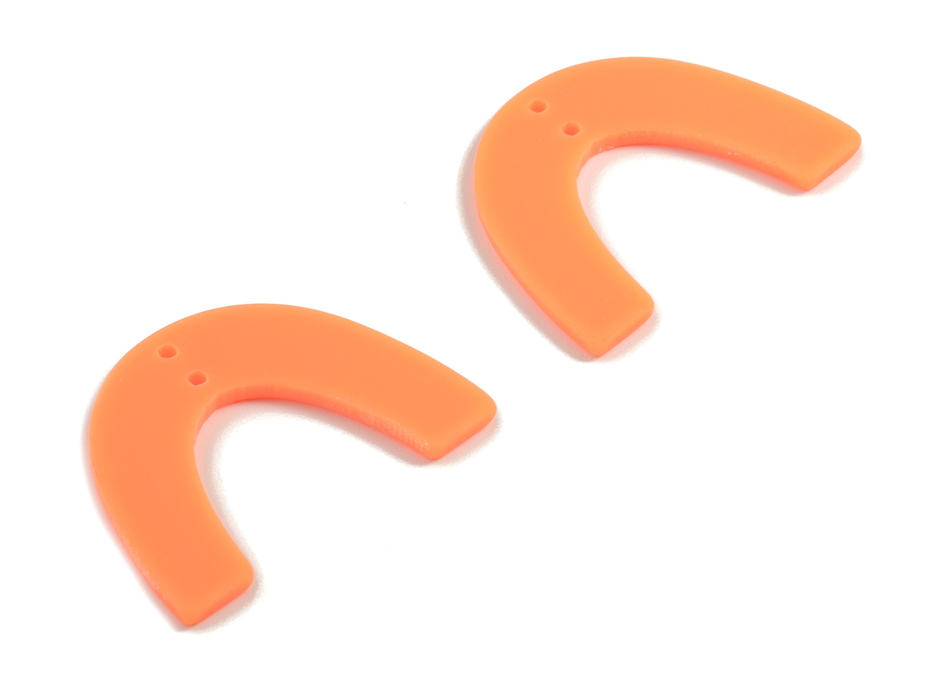 Acrylic U Earring Connector - Matte Geometric Earring Charms - 2 Holes - Jewelry Supplies - Color Code:A482 - 31.86x24.05x2mm - AC1885-A482 - DOMEDBAZAAR