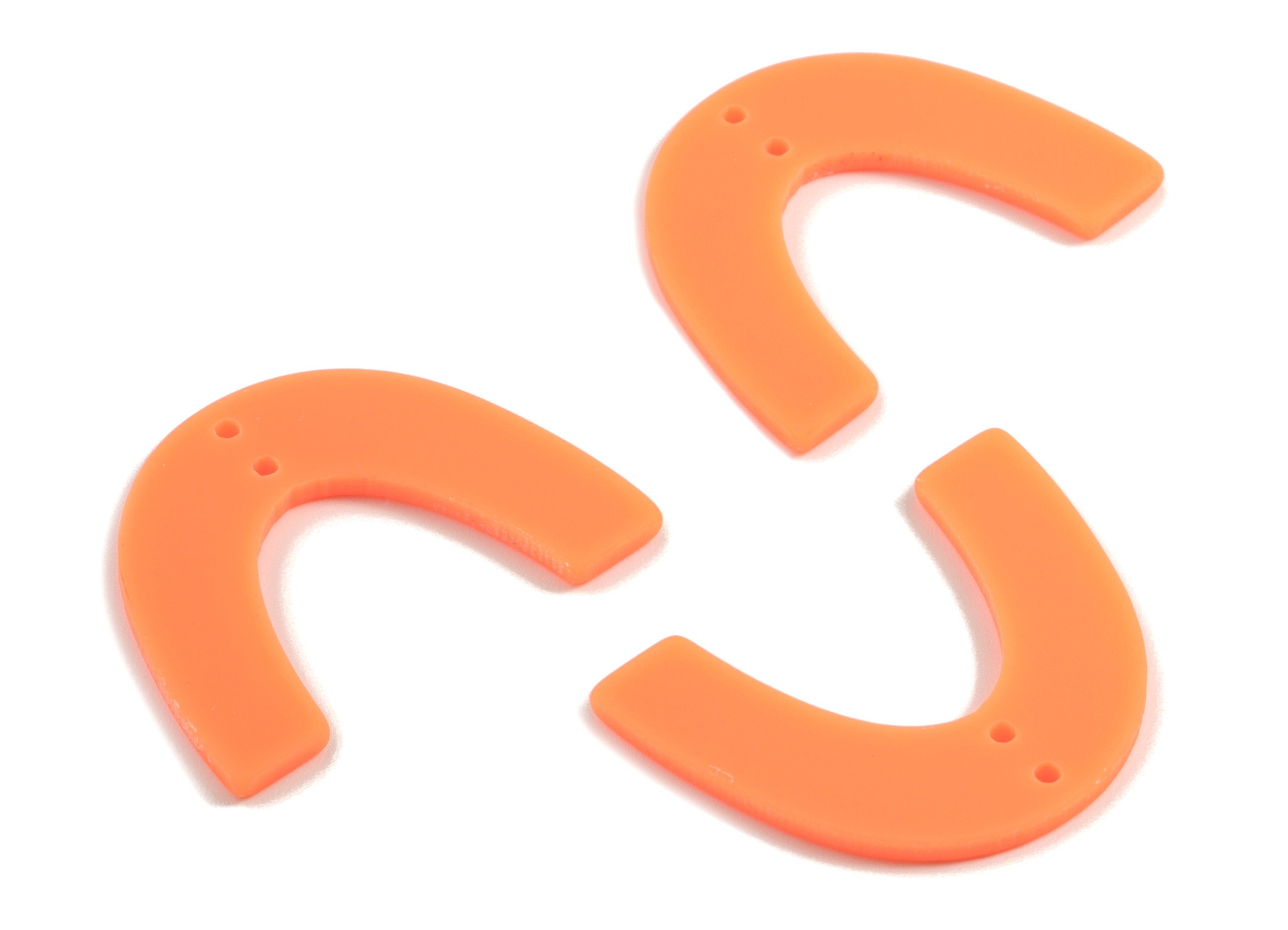 Acrylic U Earring Connector - Matte Geometric Earring Charms - 2 Holes - Jewelry Supplies - Color Code:A482 - 31.86x24.05x2mm - AC1885-A482 - DOMEDBAZAAR