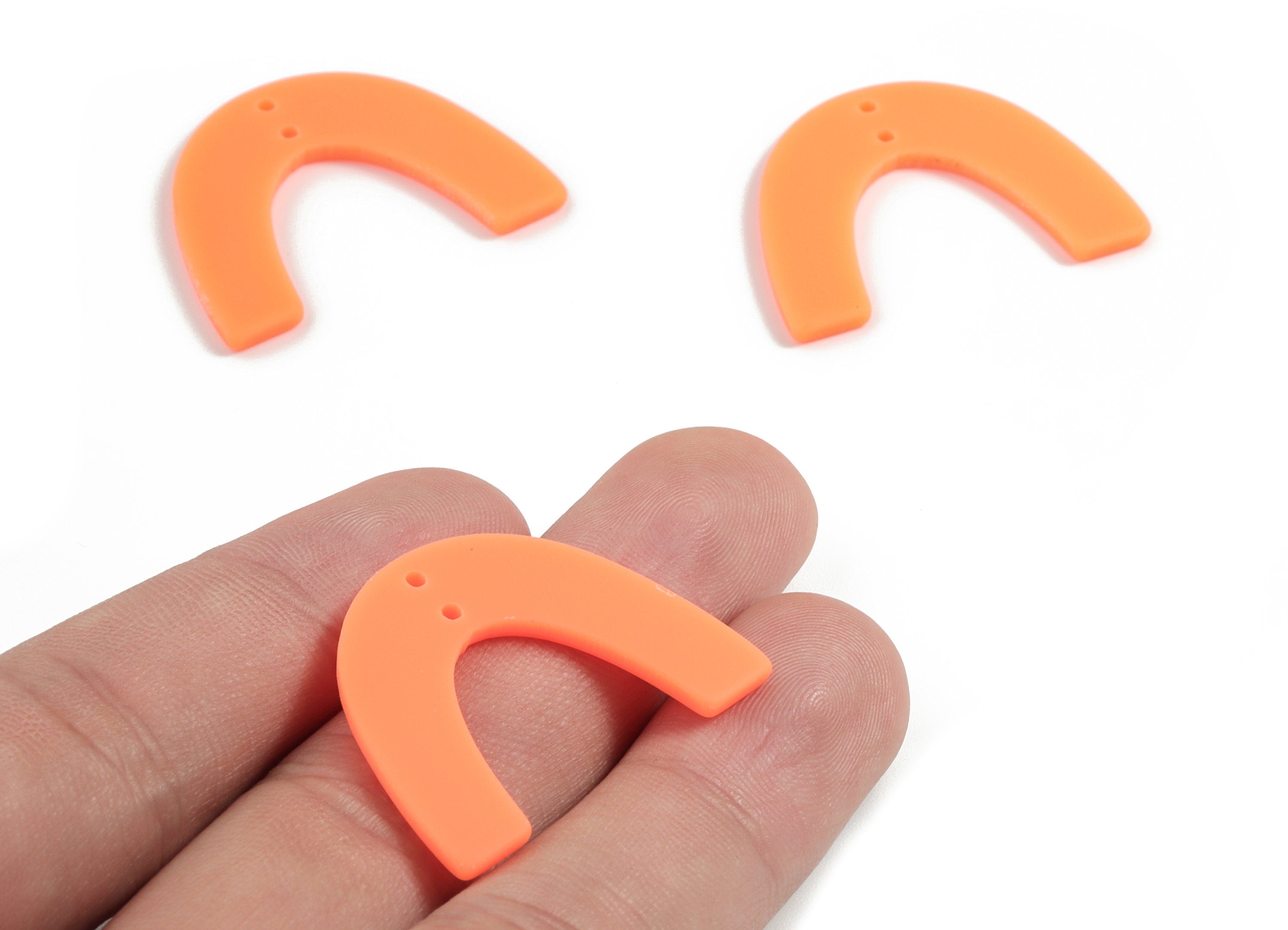 Acrylic U Earring Connector - Matte Geometric Earring Charms - 2 Holes - Jewelry Supplies - Color Code:A482 - 31.86x24.05x2mm - AC1885-A482 - DOMEDBAZAAR