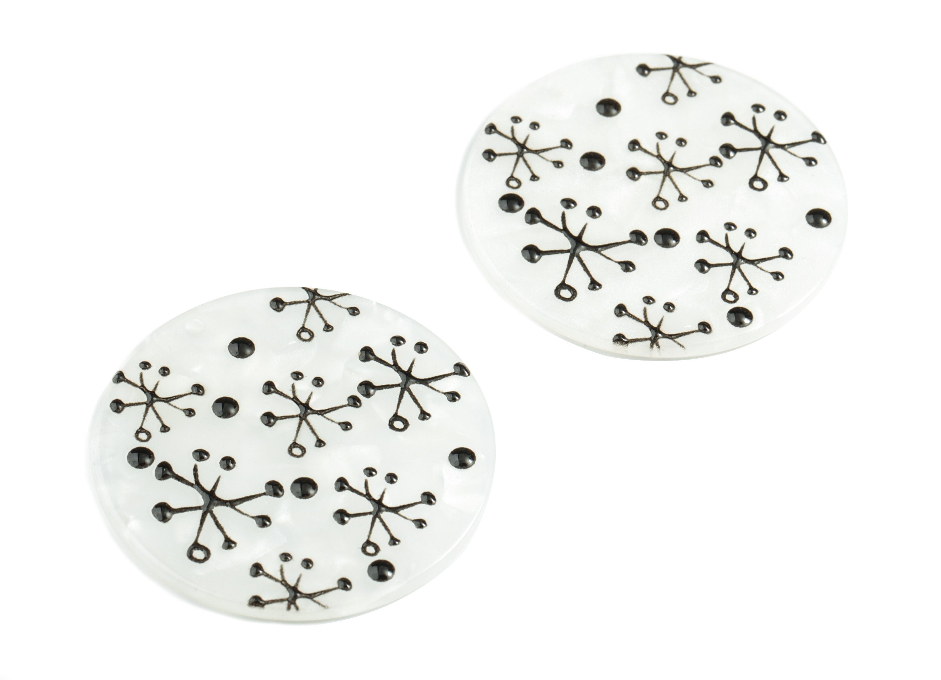 Acrylic Snow Flake Earring Charms - Acrylic Snow Flake Pendant - Earring Findings - Jewelry Supplies - 38.95x38.95x2.9mm - AC1973A - DOMEDBAZAAR