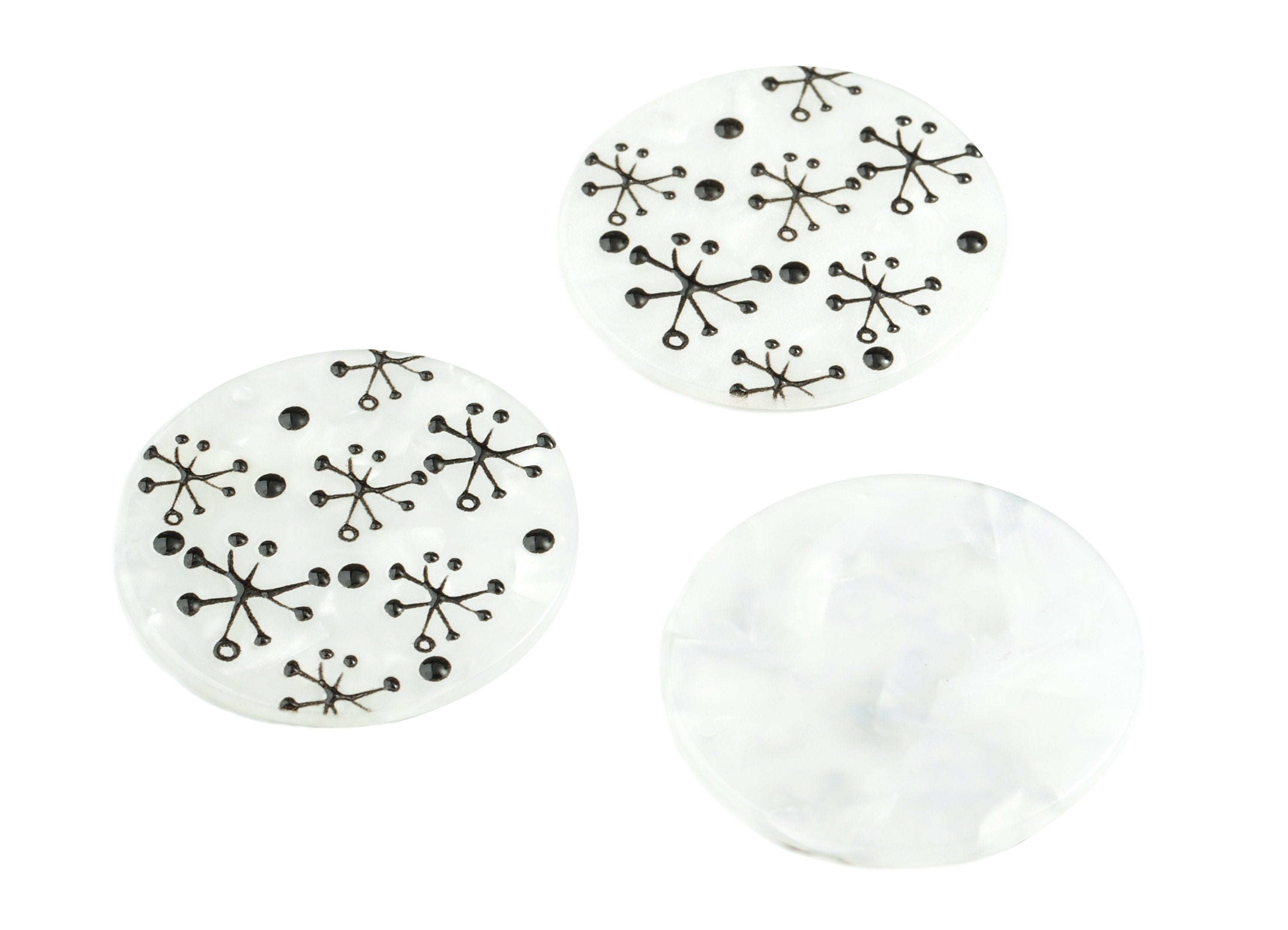 Acrylic Snow Flake Earring Charms - Acrylic Snow Flake Pendant - Earring Findings - Jewelry Supplies - 38.95x38.95x2.9mm - AC1973A - DOMEDBAZAAR