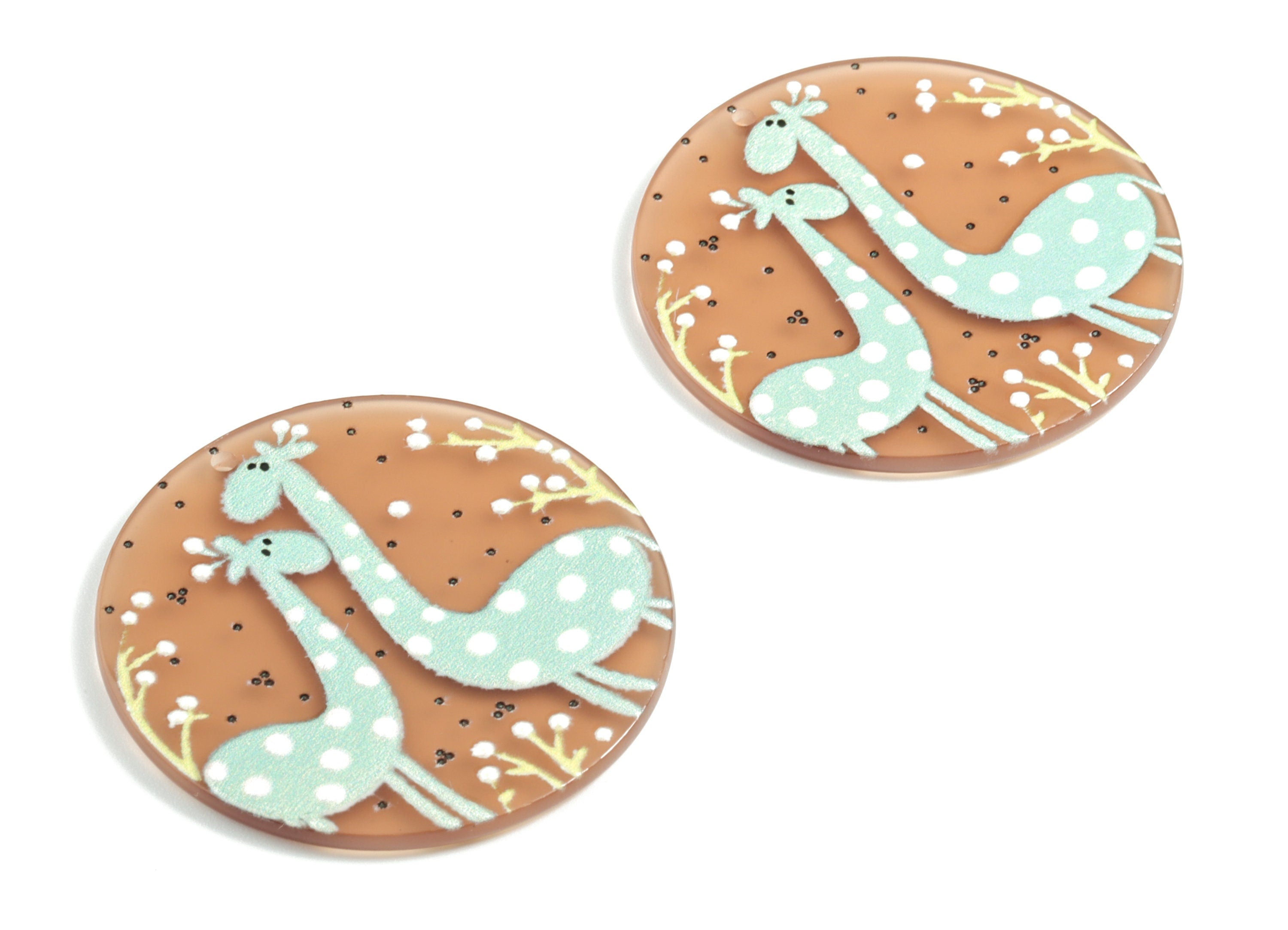 Acrylic Circle Earring Charms - Acrylic Round Earring Charm - Earring Findings - Jewelry Supplies - 39.62x39.62x2.38mm - AC1972A - DOMEDBAZAAR