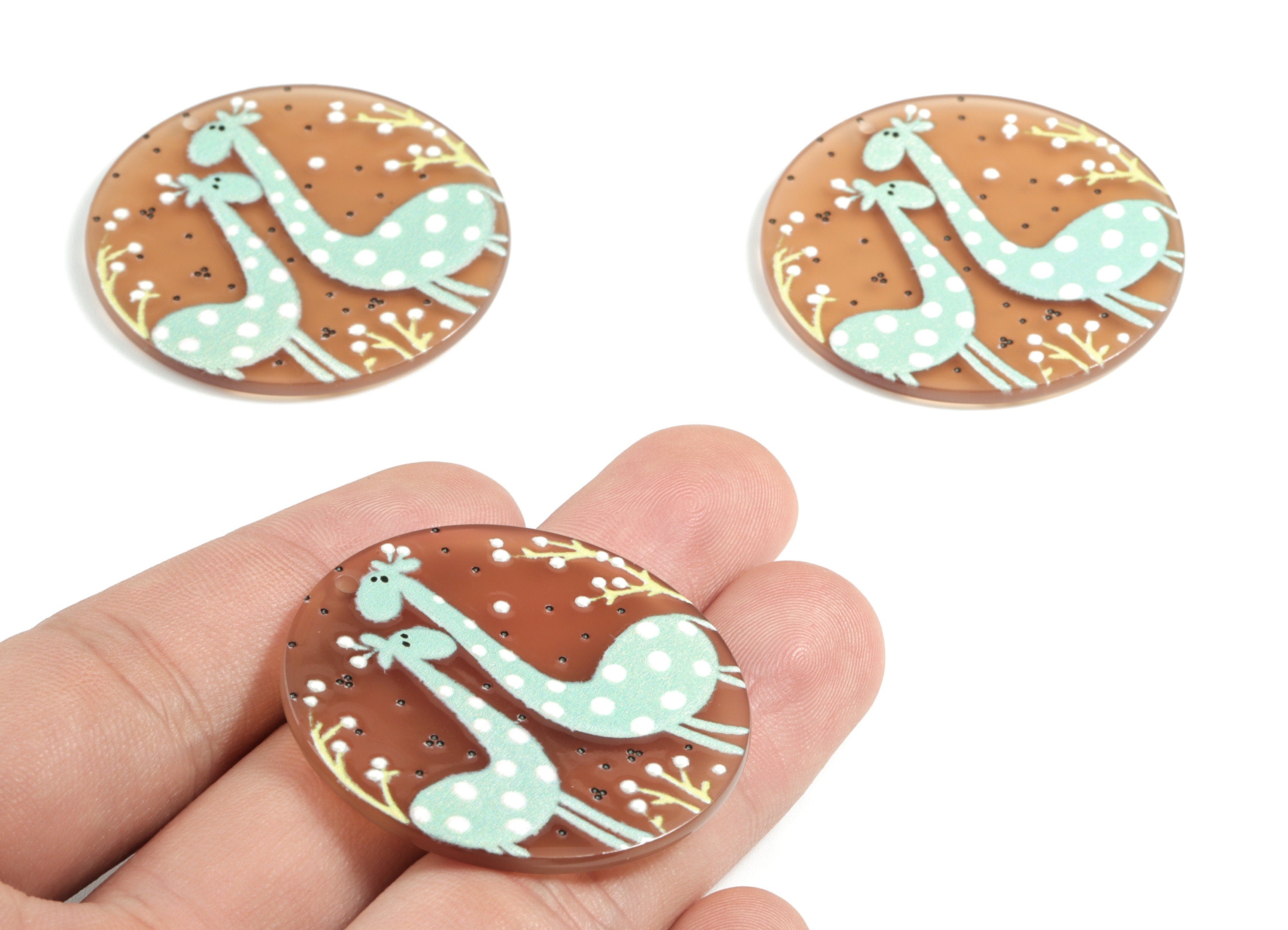 Acrylic Circle Earring Charms - Acrylic Round Earring Charm - Earring Findings - Jewelry Supplies - 39.62x39.62x2.38mm - AC1972A - DOMEDBAZAAR