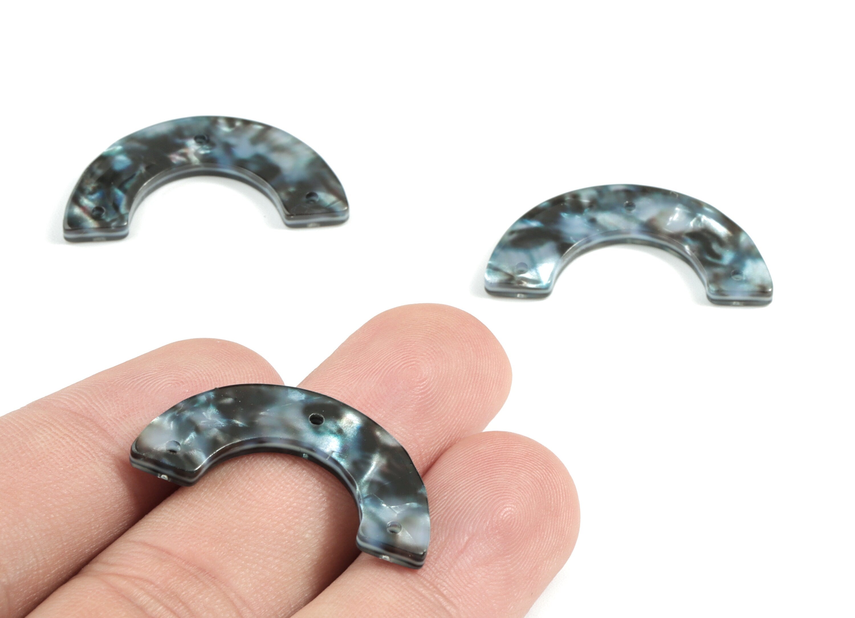 Acetate U Earring Connector - Horsehoe 3 Holes Earring Charm - Jewelry Supplies - Color Code: A485 - 29.95x15.1x2.46mm - AC1355-A485 - DOMEDBAZAAR