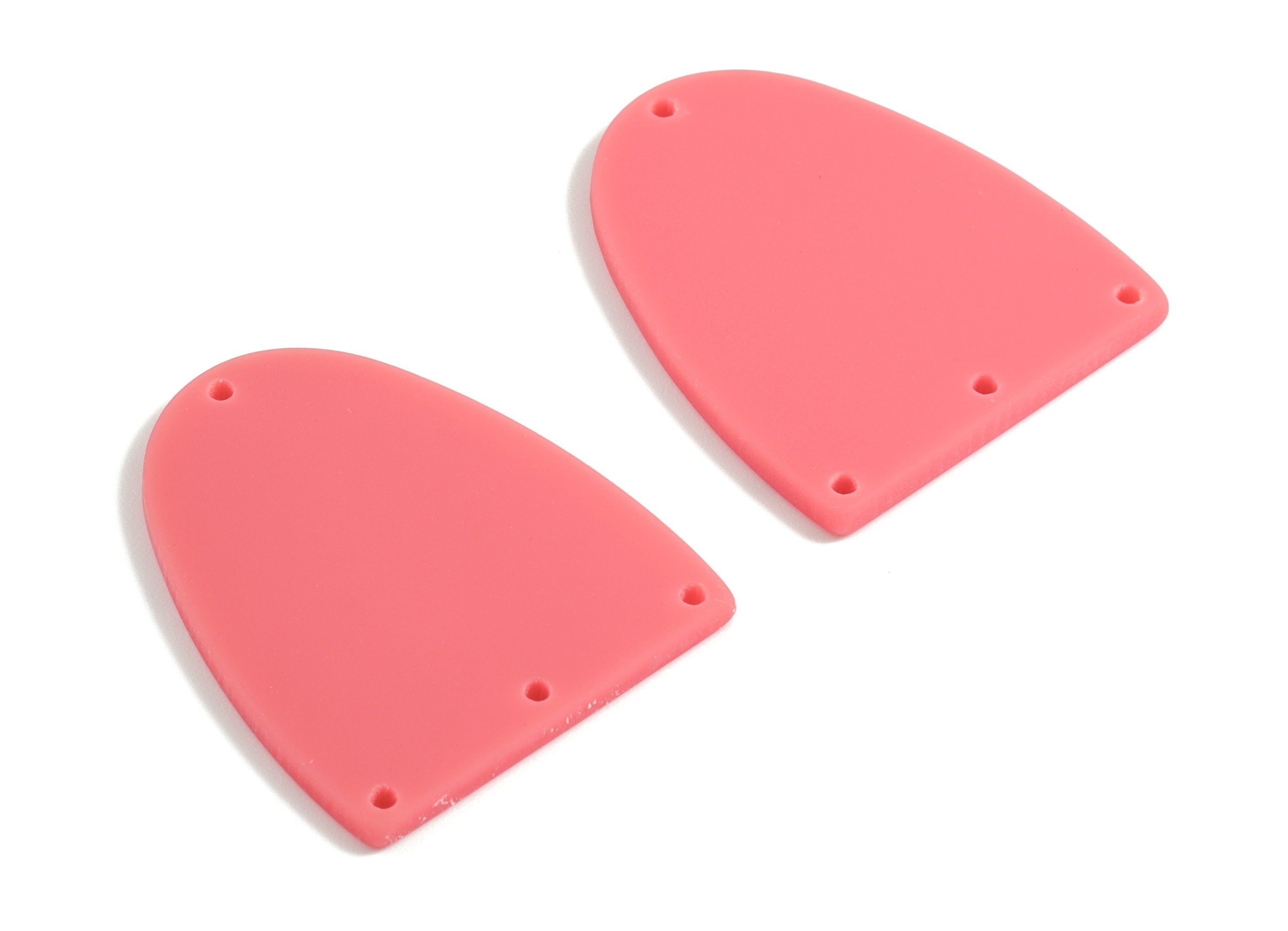 Acrylic D Earring Connector - Acrylic D Earring Charms - 4 Holes - Jewelry Supplies - Color Code:A477 - 31.62x26.92x2.19mm - AC1956-A477 - DOMEDBAZAAR