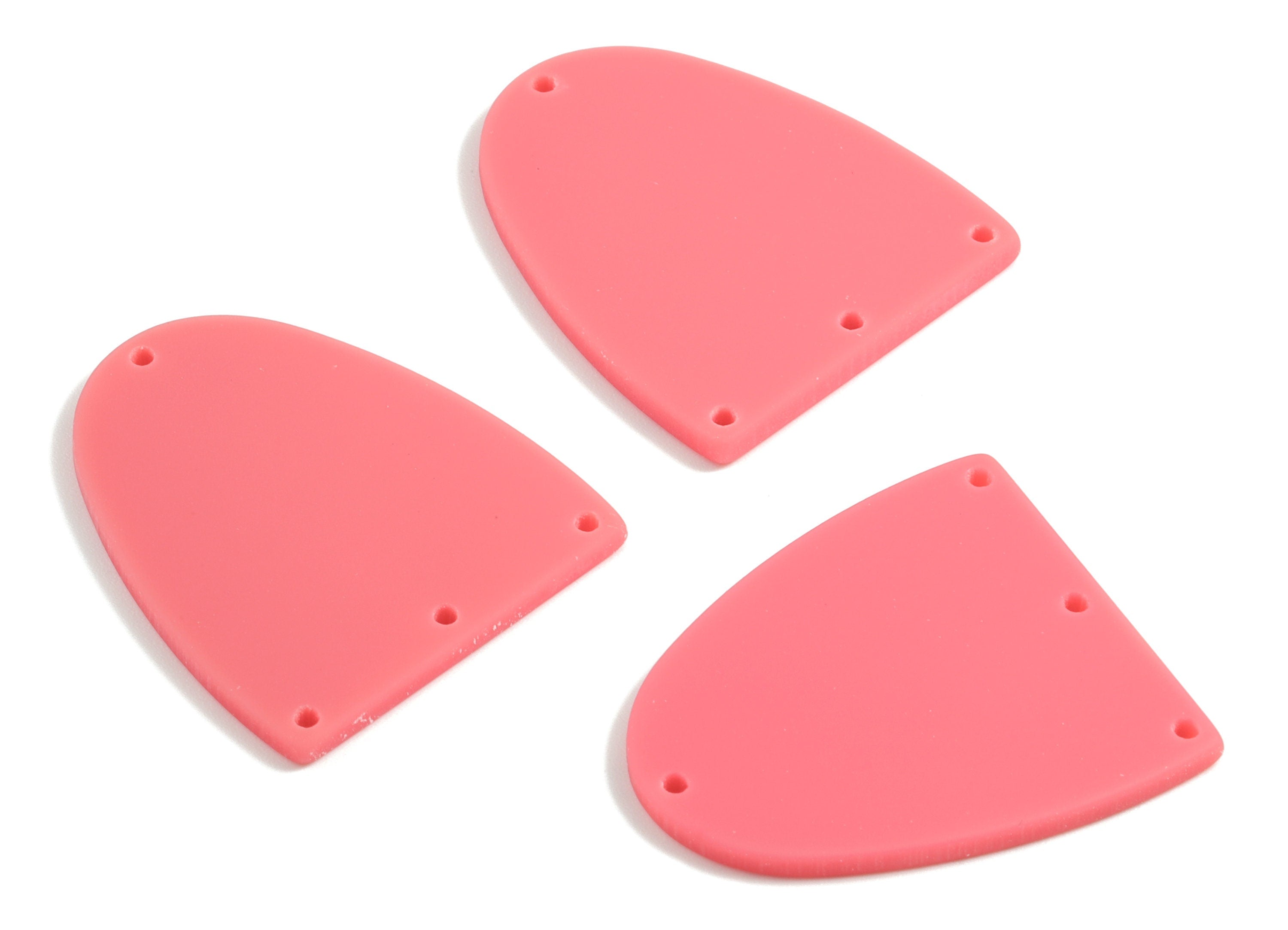 Acrylic D Earring Connector - Acrylic D Earring Charms - 4 Holes - Jewelry Supplies - Color Code:A477 - 31.62x26.92x2.19mm - AC1956-A477 - DOMEDBAZAAR