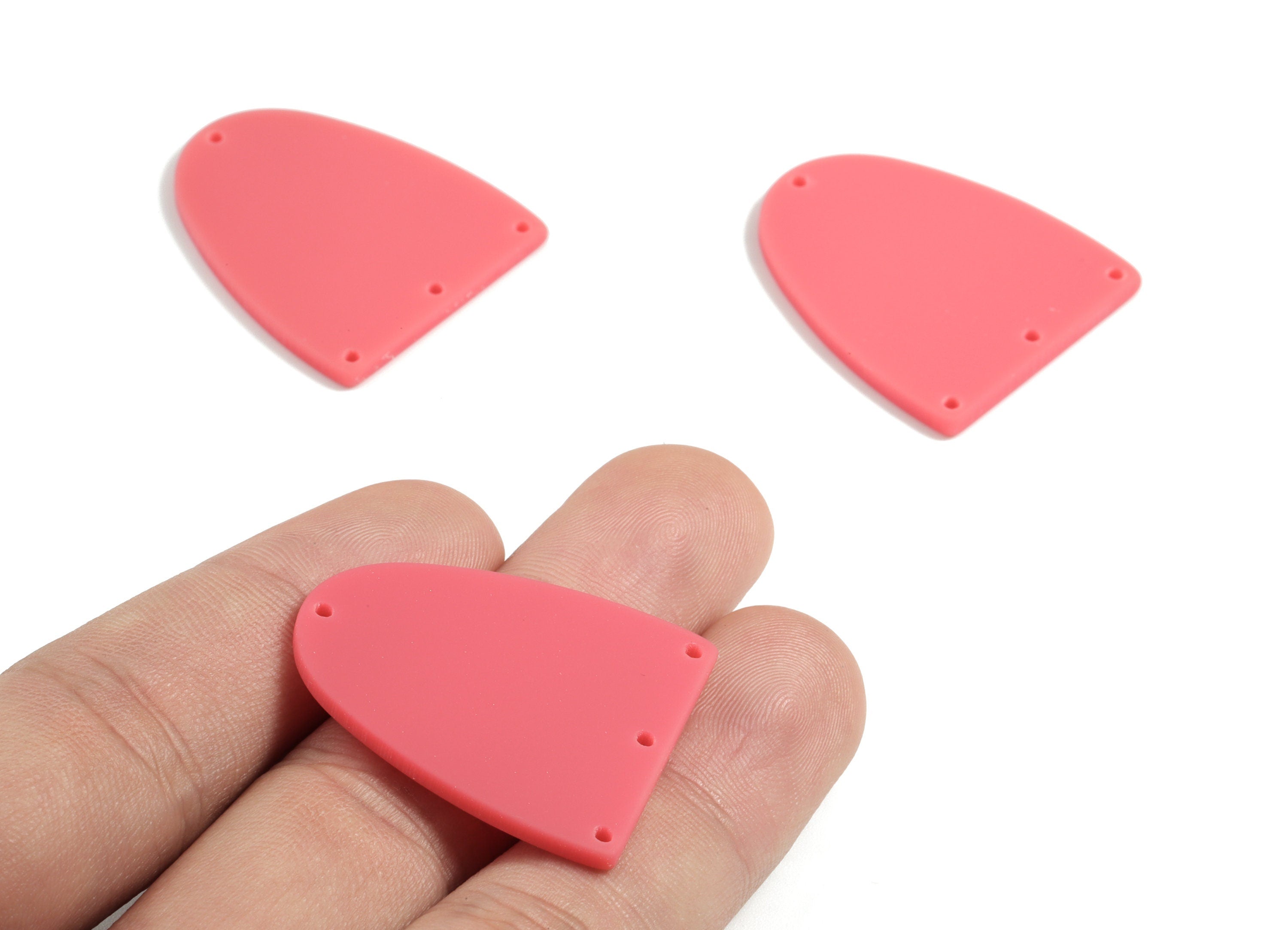 Acrylic D Earring Connector - Acrylic D Earring Charms - 4 Holes - Jewelry Supplies - Color Code:A477 - 31.62x26.92x2.19mm - AC1956-A477 - DOMEDBAZAAR