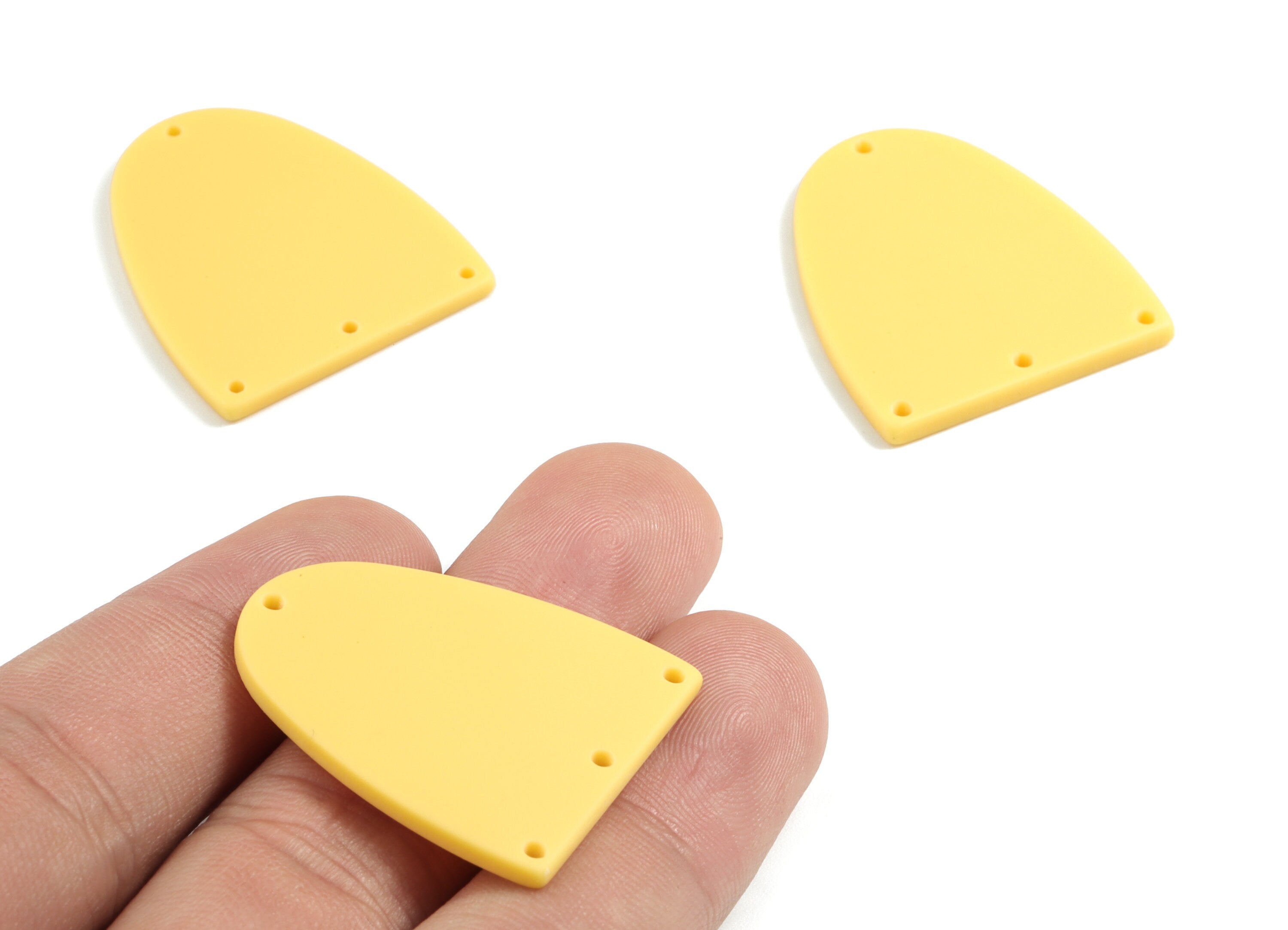 Acrylic D Earring Connector - Acrylic D Earring Charms - 4 Holes - Jewellery Supplies - Color Code:A474 - 31.62x26.92x2.19mm - AC1956-A474 - DOMEDBAZAAR