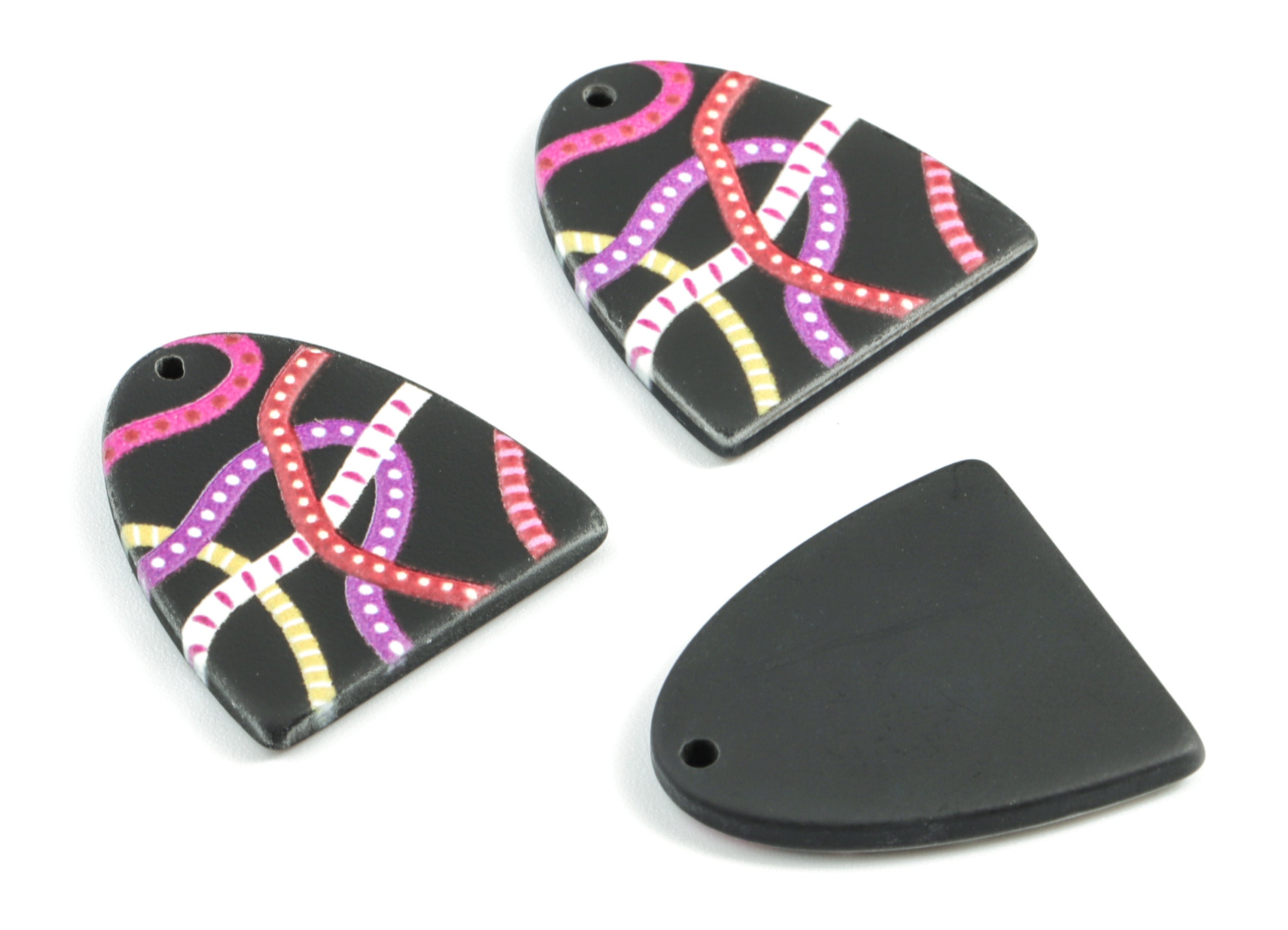 Acrylic Semi Ellipse Earring Charms - Acrylic D Charm - Earring Findings - Jewelry Supplies - 24.83x22.45x2.56mm - AC1968A - DOMEDBAZAAR