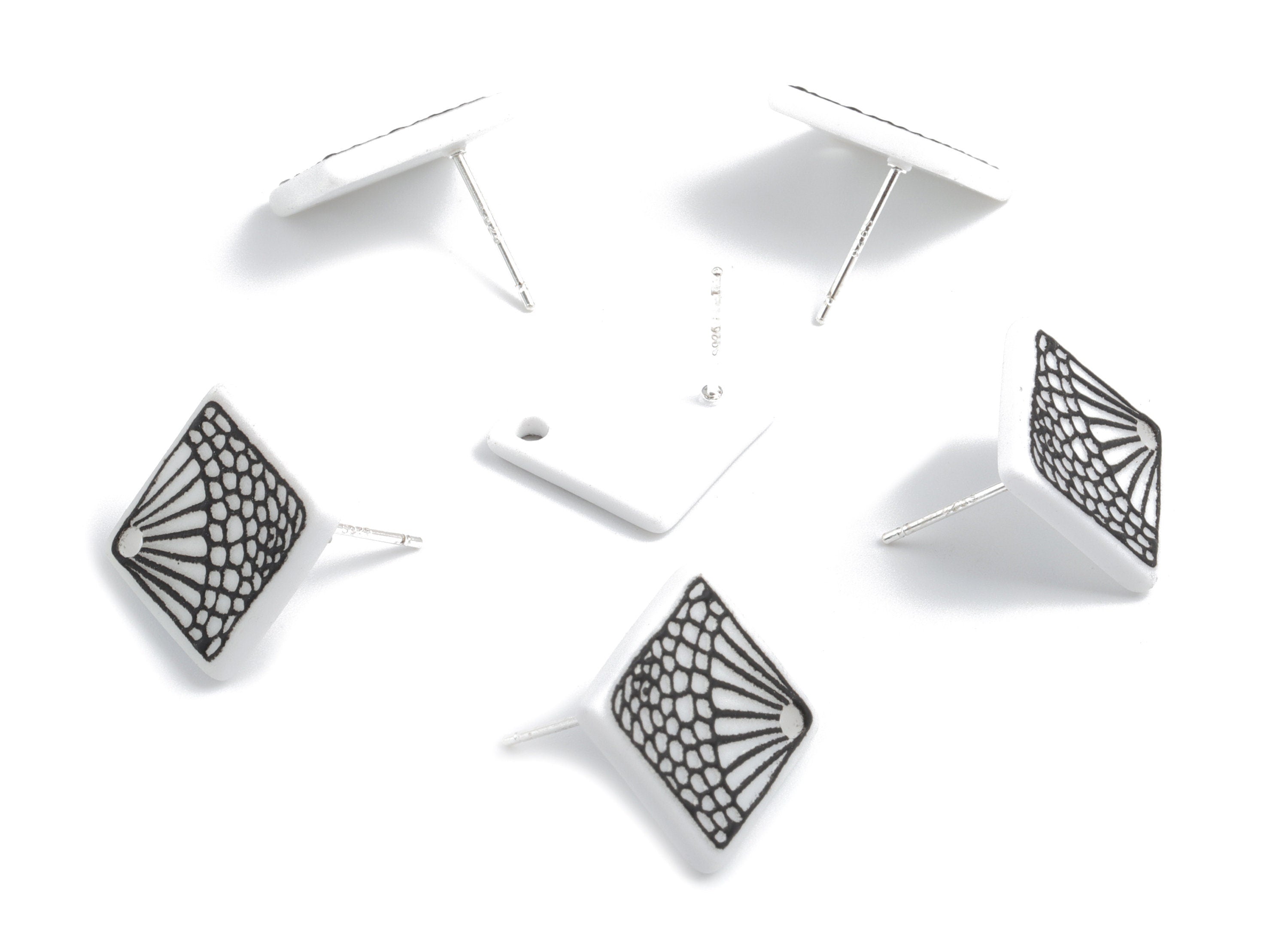 Acrylic Rectangle Earring Stud - Acrylic Rectangle Earring Post - Earring Post - Jewelry Supplies - 19.95x14.45x2.19mm - AC1960A - DOMEDBAZAAR