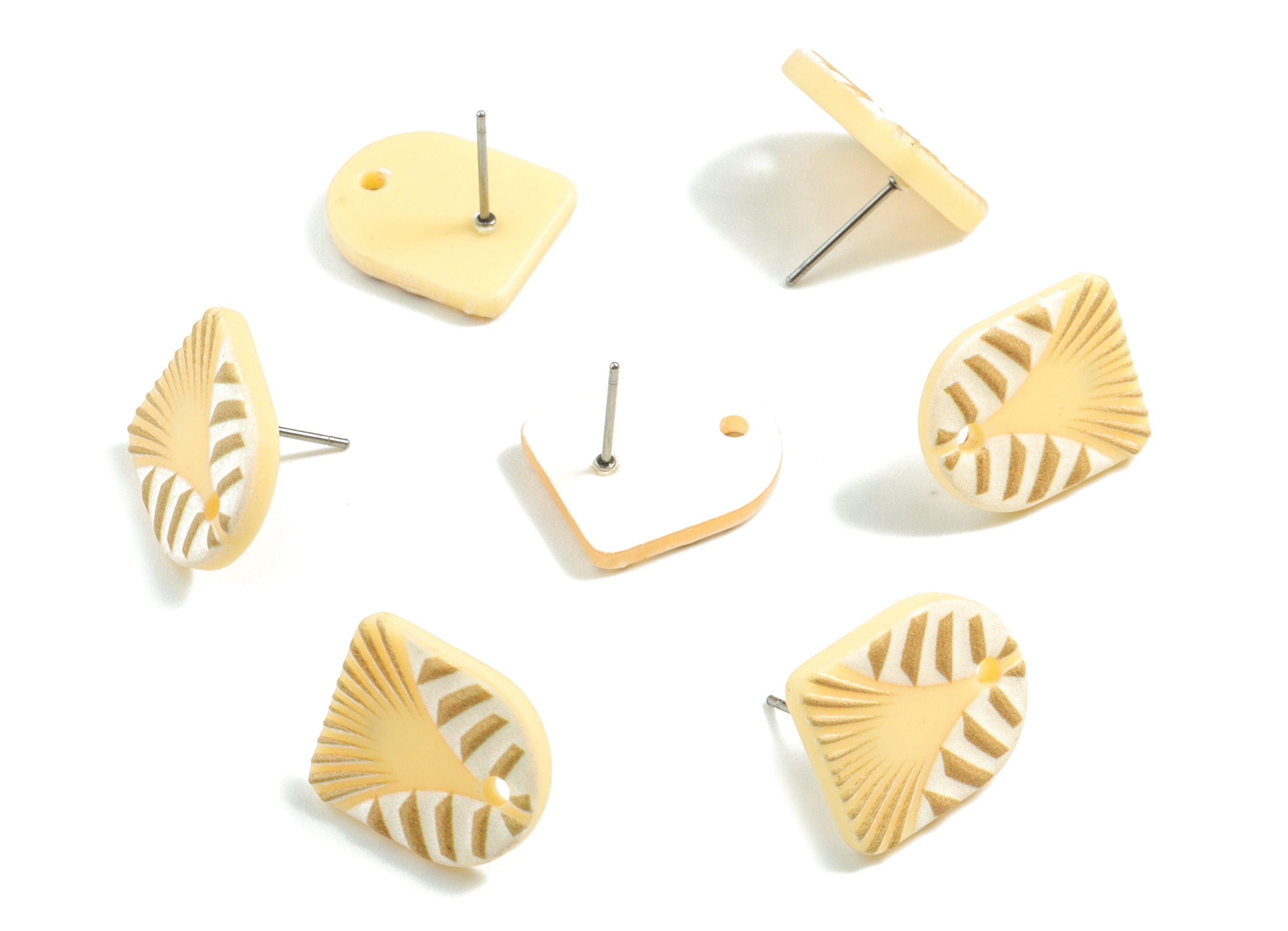 Acrylic Semi Ellipse Earring Stud - Acrylic D Earring Post - Earring Post - Jewelry Supplies - 17.31x14.14x2.76mm - AC1961A - DOMEDBAZAAR