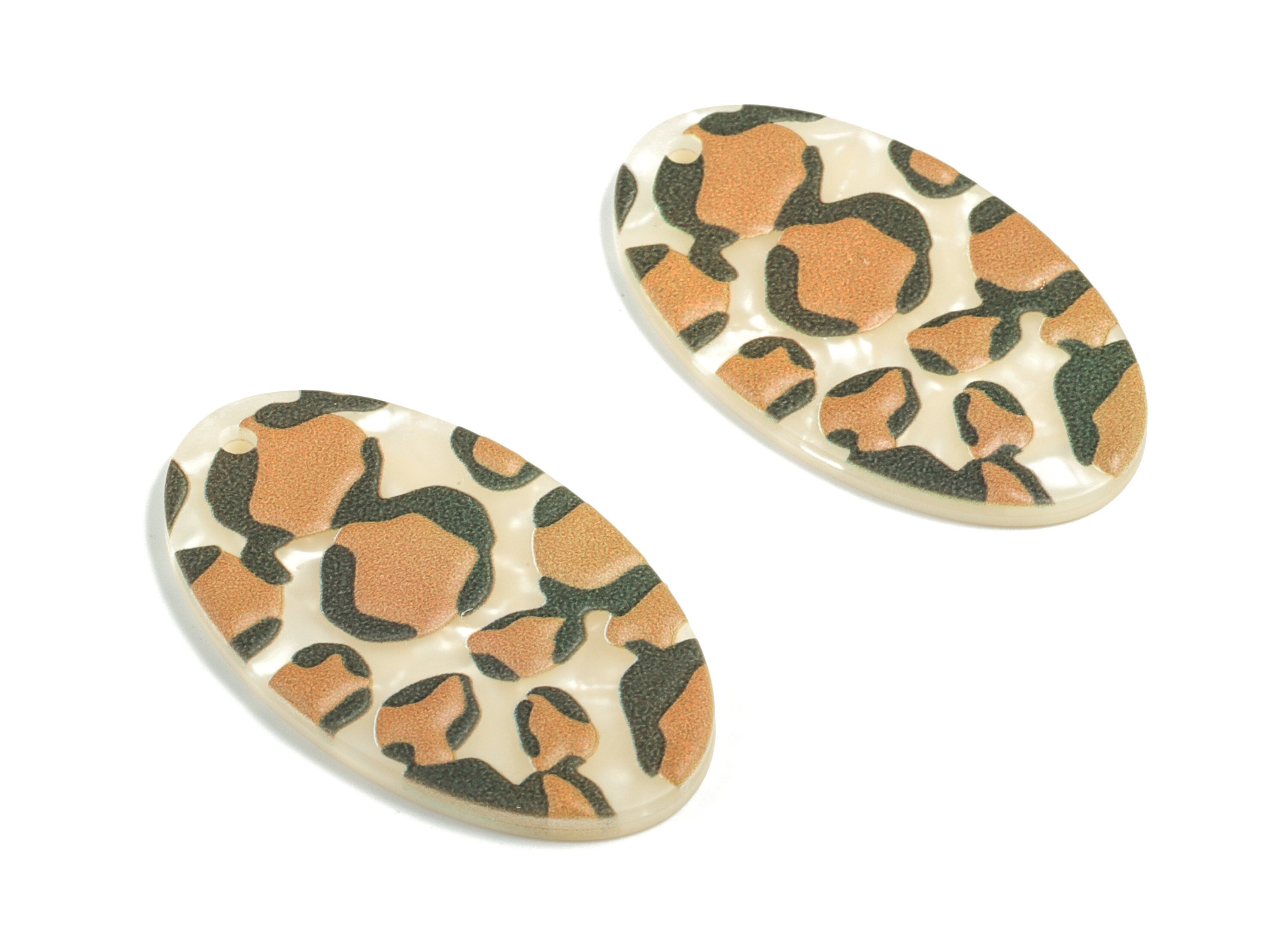 Acrylic Oval Earring Charms - Printing Oval Acrylic Charm - Earring Findings - Jewelry Supplies - 44.65x25.51x3.01mm - AC1947A - DOMEDBAZAAR