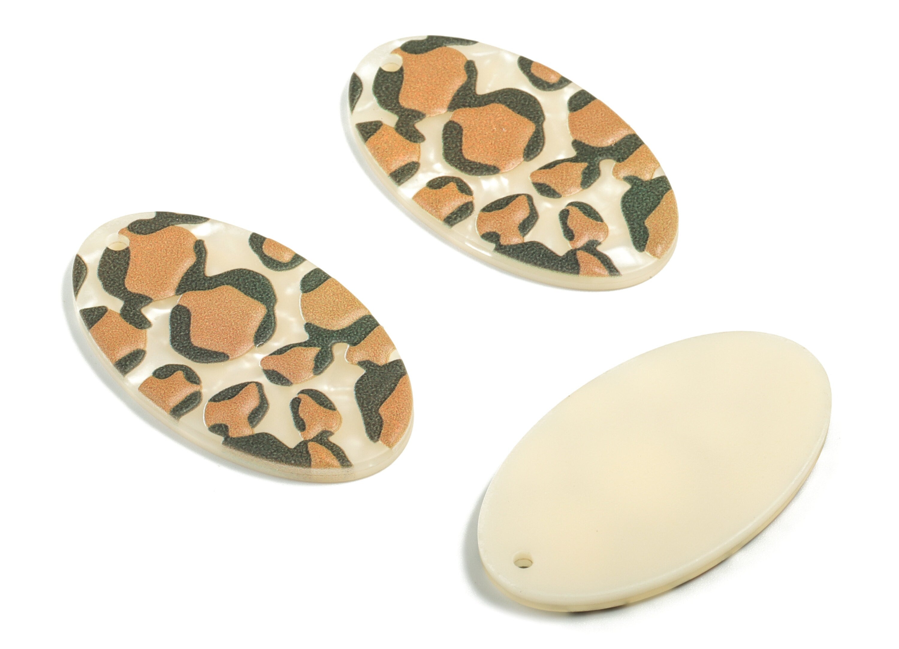 Acrylic Oval Earring Charms - Printing Oval Acrylic Charm - Earring Findings - Jewelry Supplies - 44.65x25.51x3.01mm - AC1947A - DOMEDBAZAAR