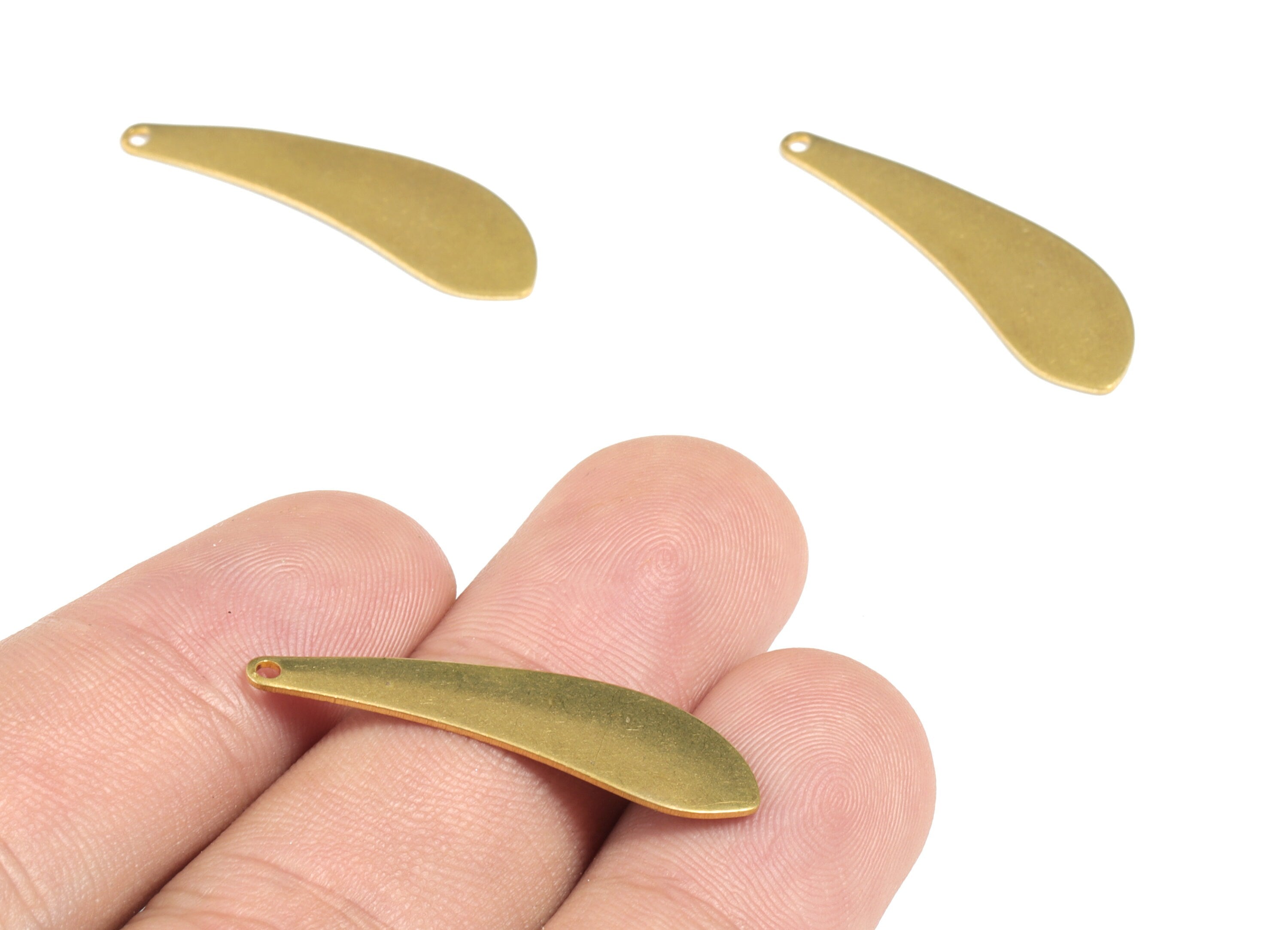 Personalized stamping blank - Brass Drop Earring Charms - Raw Brass Dorp Pendant - Earring Findings - 31x9x0.75mm - PP3570 - DOMEDBAZAAR