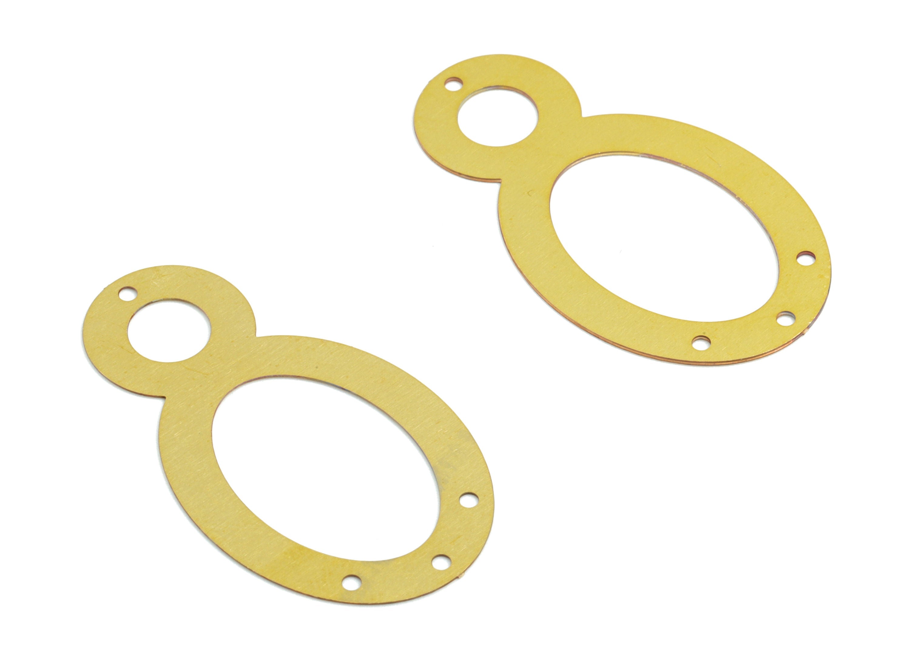 Brass Round Circle Earring Charm - Raw Brass 8 Earring Connector - 4 Hole - Earring Findings - Jewelry Supplies - 33.75x18.7x0.3mm - JJB6254 - DOMEDBAZAAR