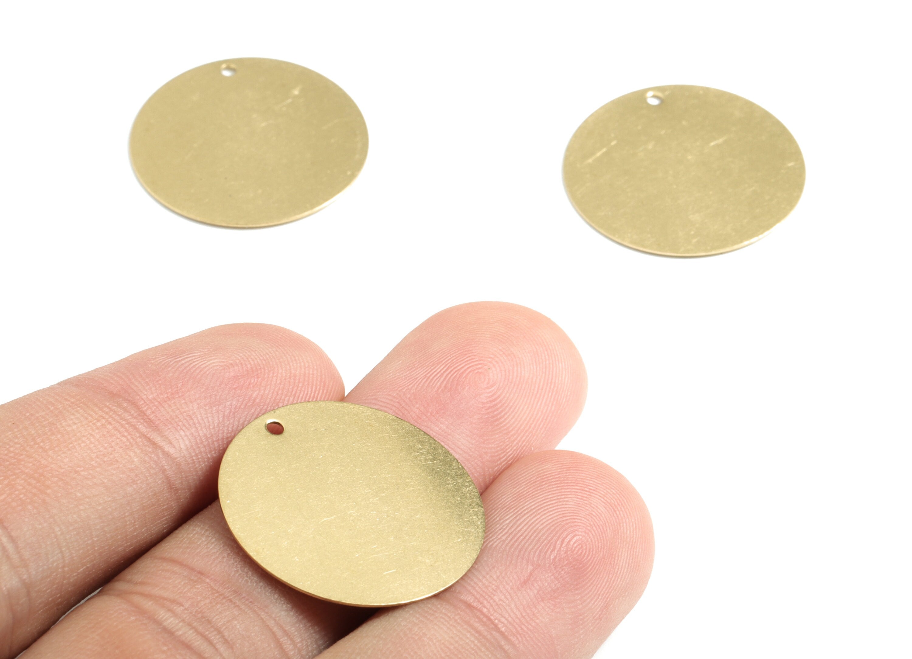 Personalized stamping blank - Brass Round Stamping Blank - Raw Brass Round Earring Charms and Pendant - 23x23x0.4mm - PP3574 - DOMEDBAZAAR