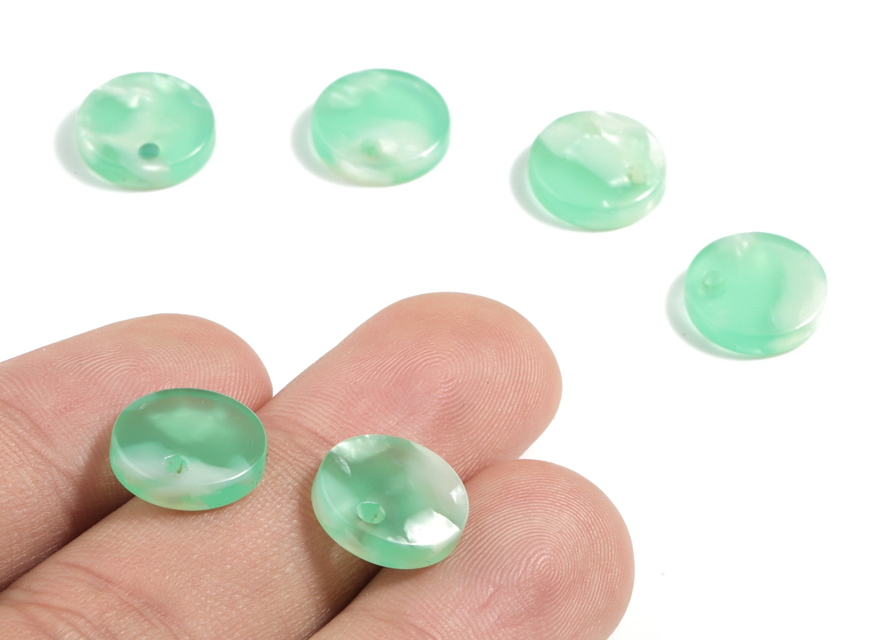 Acetate Circle Earrings Charms - Mini Round Earring Charm - Jewelry Supplies - Color Code:A35 - 11.71x11.71x2.62mm - AC1419-A35 - DOMEDBAZAAR