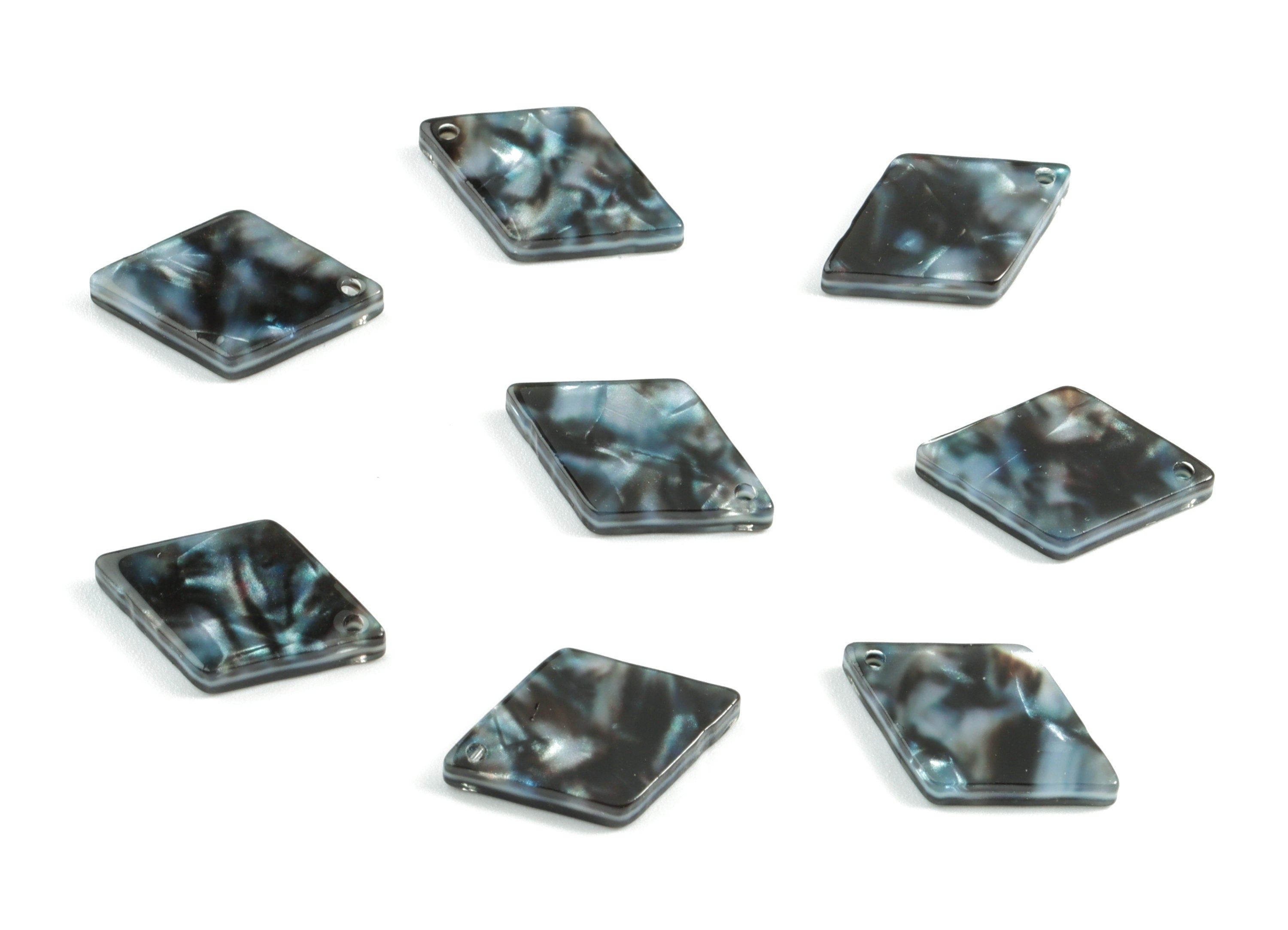 Acetate Rhombus Charms - Rhombus Earrings and Pendant - Jewelry Supplies - Color Code:A485 - 19.81x12.47x2.44mm - AC1539-A485 - DOMEDBAZAAR