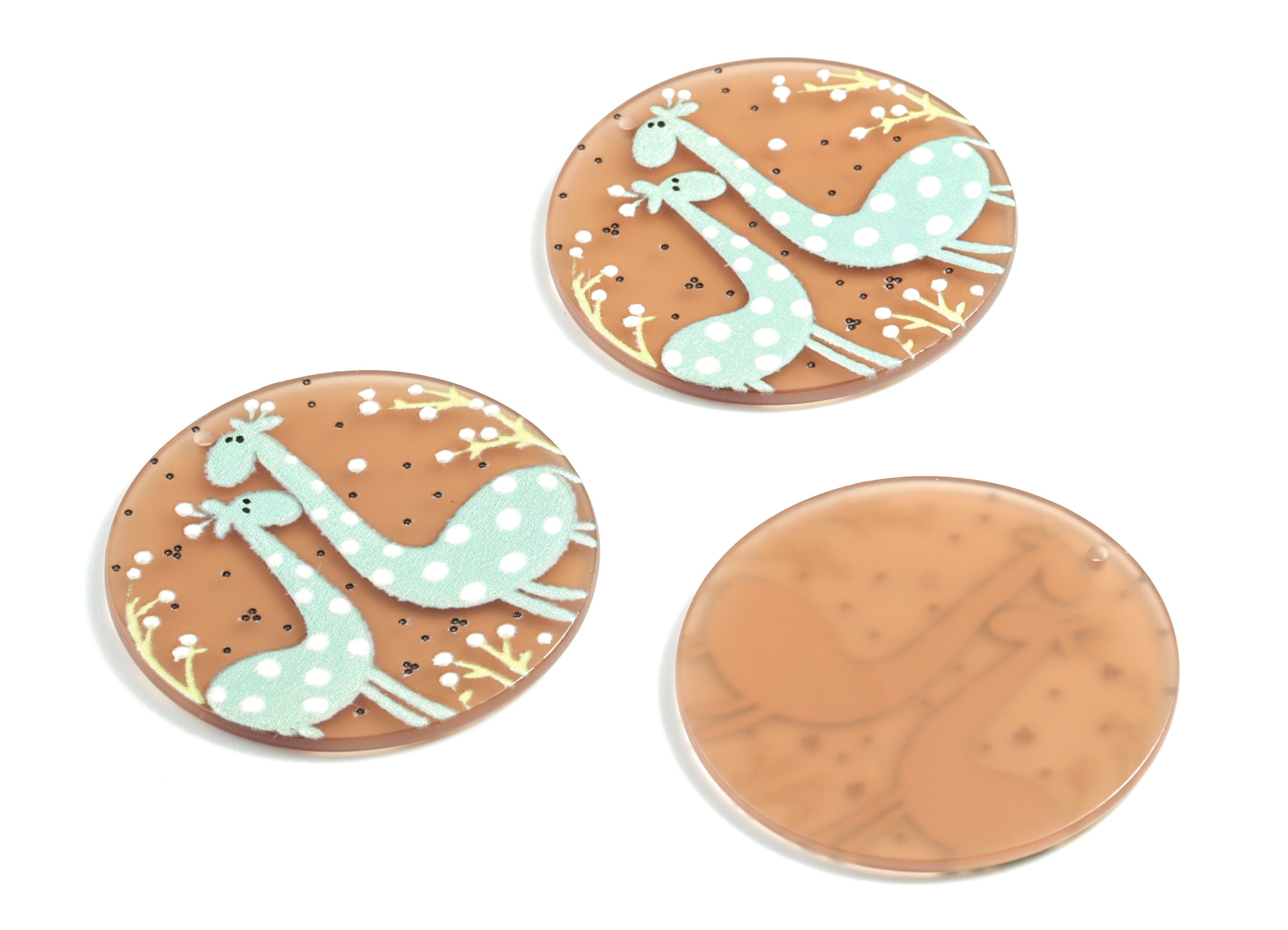 Acrylic Circle Earring Charms - Acrylic Round Earring Charm - Earring Findings - Jewelry Supplies - 39.62x39.62x2.38mm - AC1972A - DOMEDBAZAAR