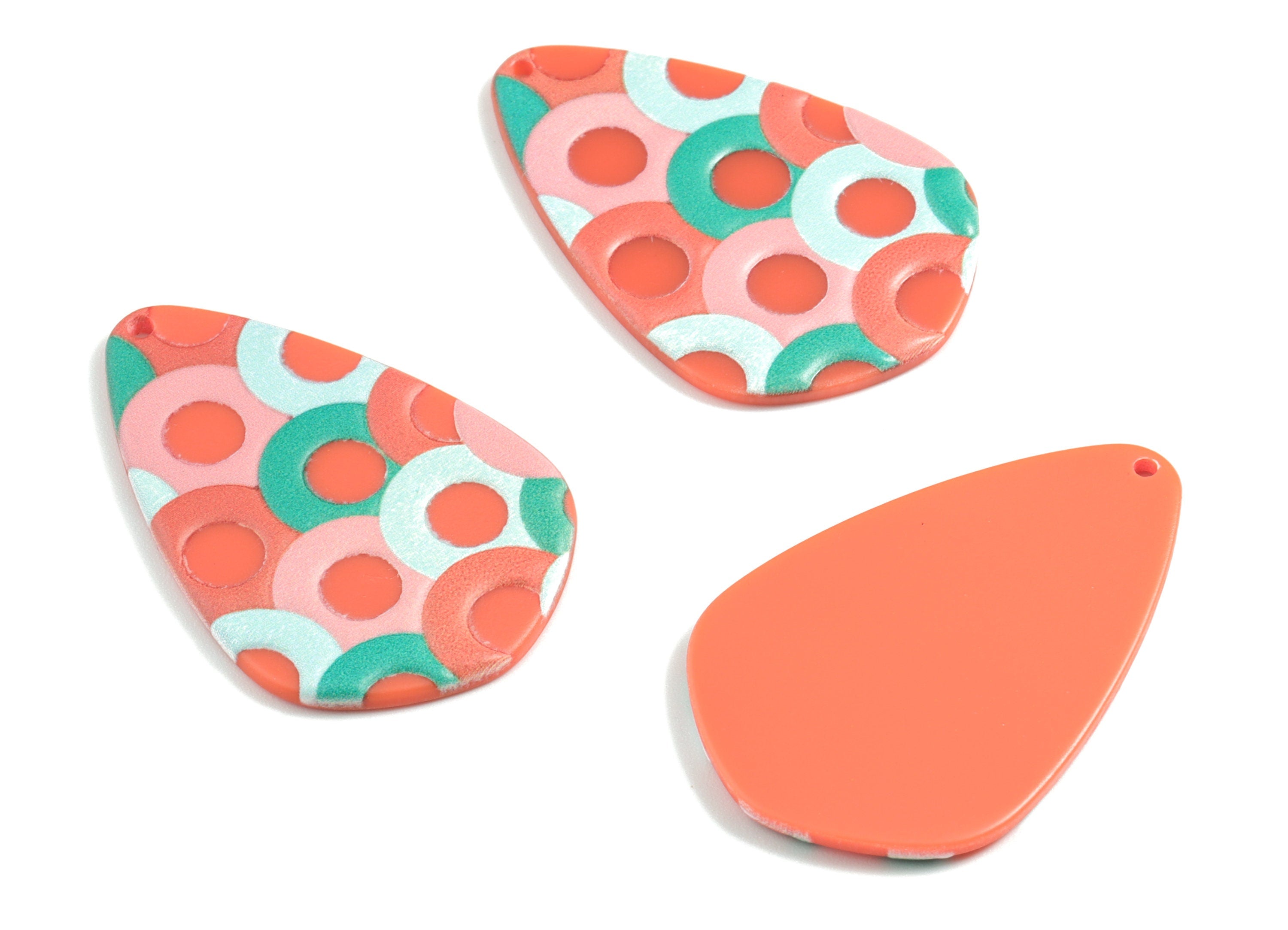 Acrylic Drop Earring Charms - Acrylic Textured Drop Earrings - Earring Findings - Jewelry Supplies - 42.26x27.85x2.47mm - AC1978A - DOMEDBAZAAR