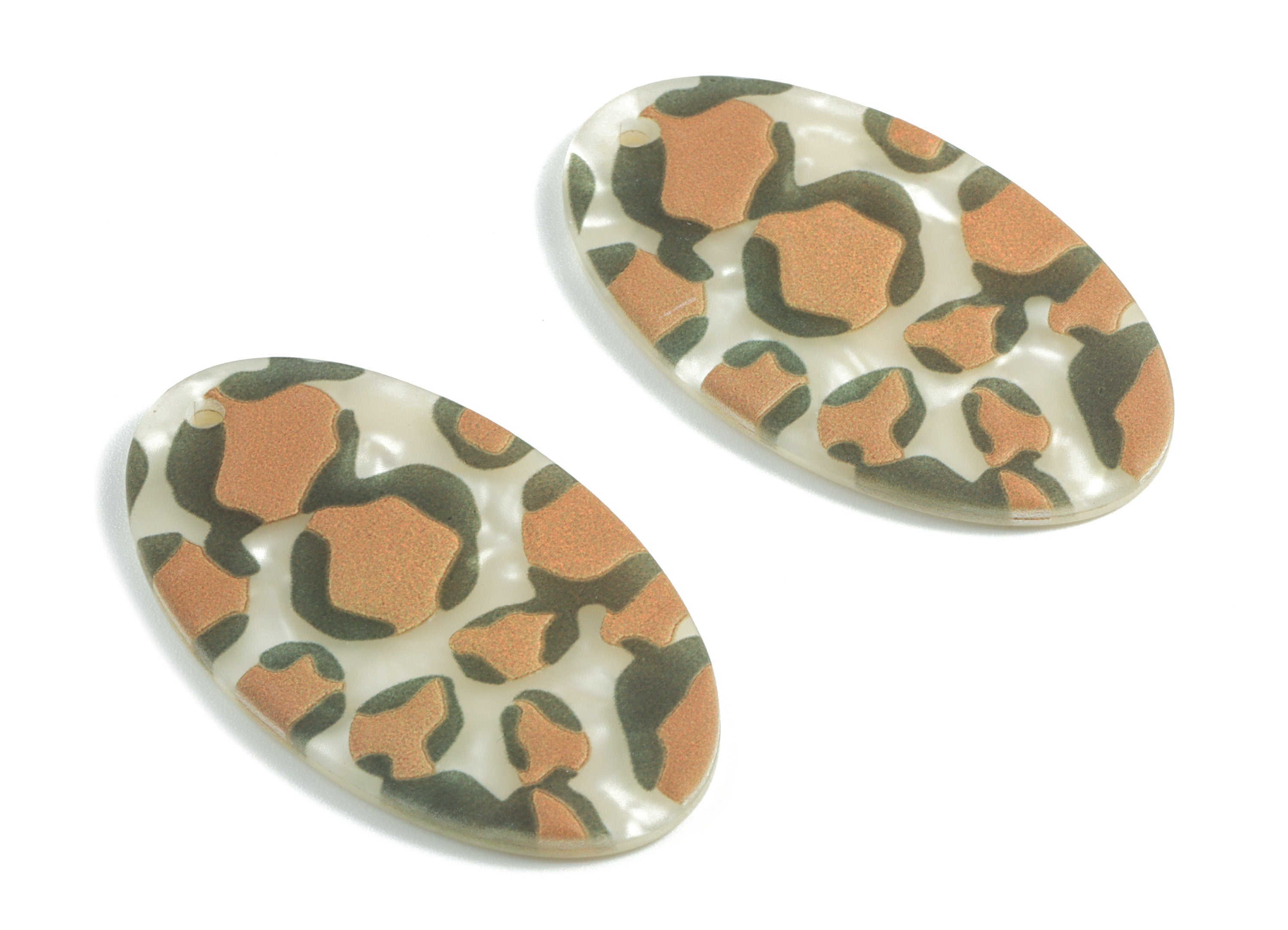 Acrylic Oval Earring Charms - Acrylic Pattern Oval Charm - Earring Findings - Jewelry Supplies - 44.64x25.68x2.69mm - AC1982A - DOMEDBAZAAR