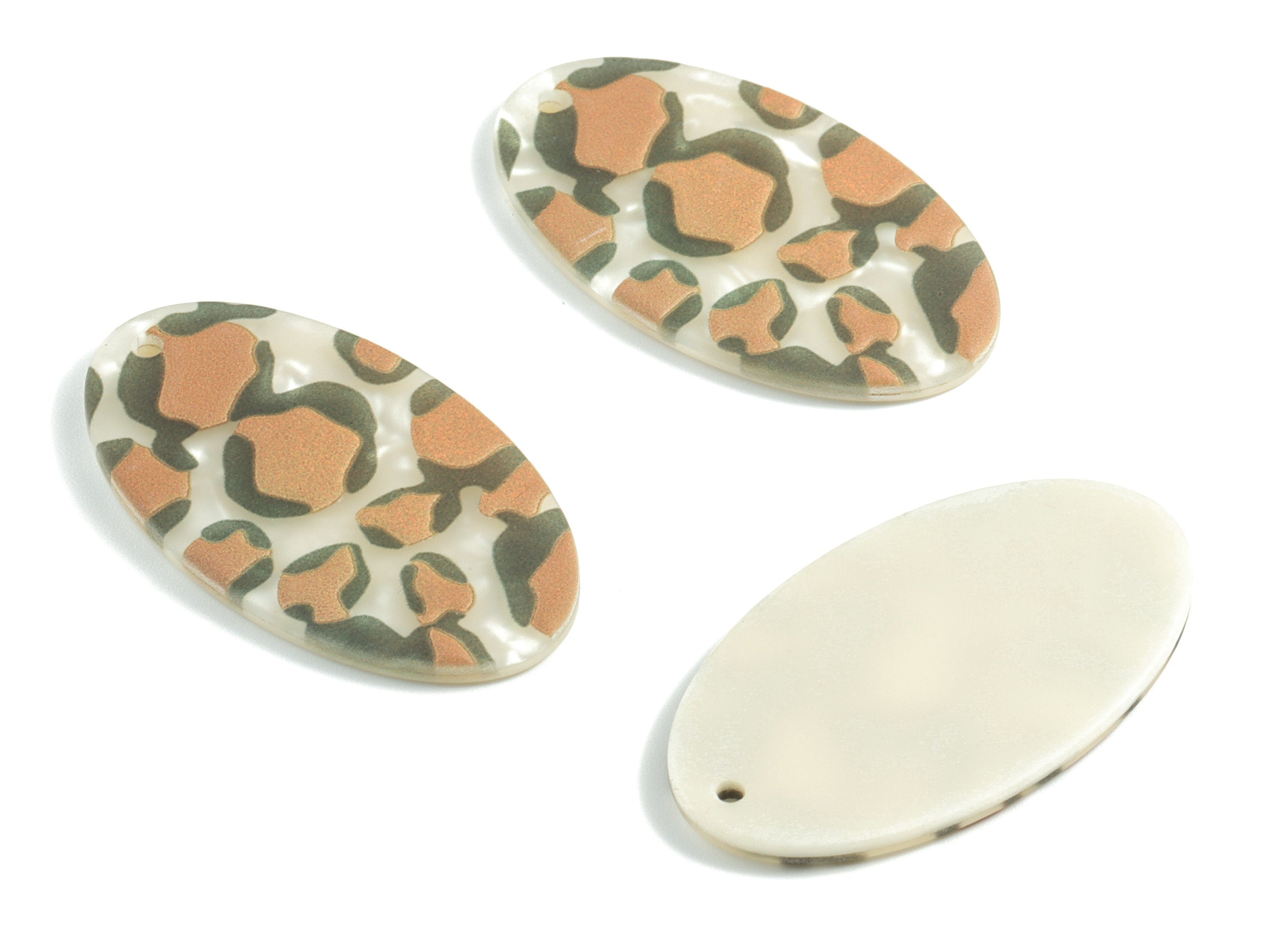 Acrylic Oval Earring Charms - Acrylic Pattern Oval Charm - Earring Findings - Jewelry Supplies - 44.64x25.68x2.69mm - AC1982A - DOMEDBAZAAR