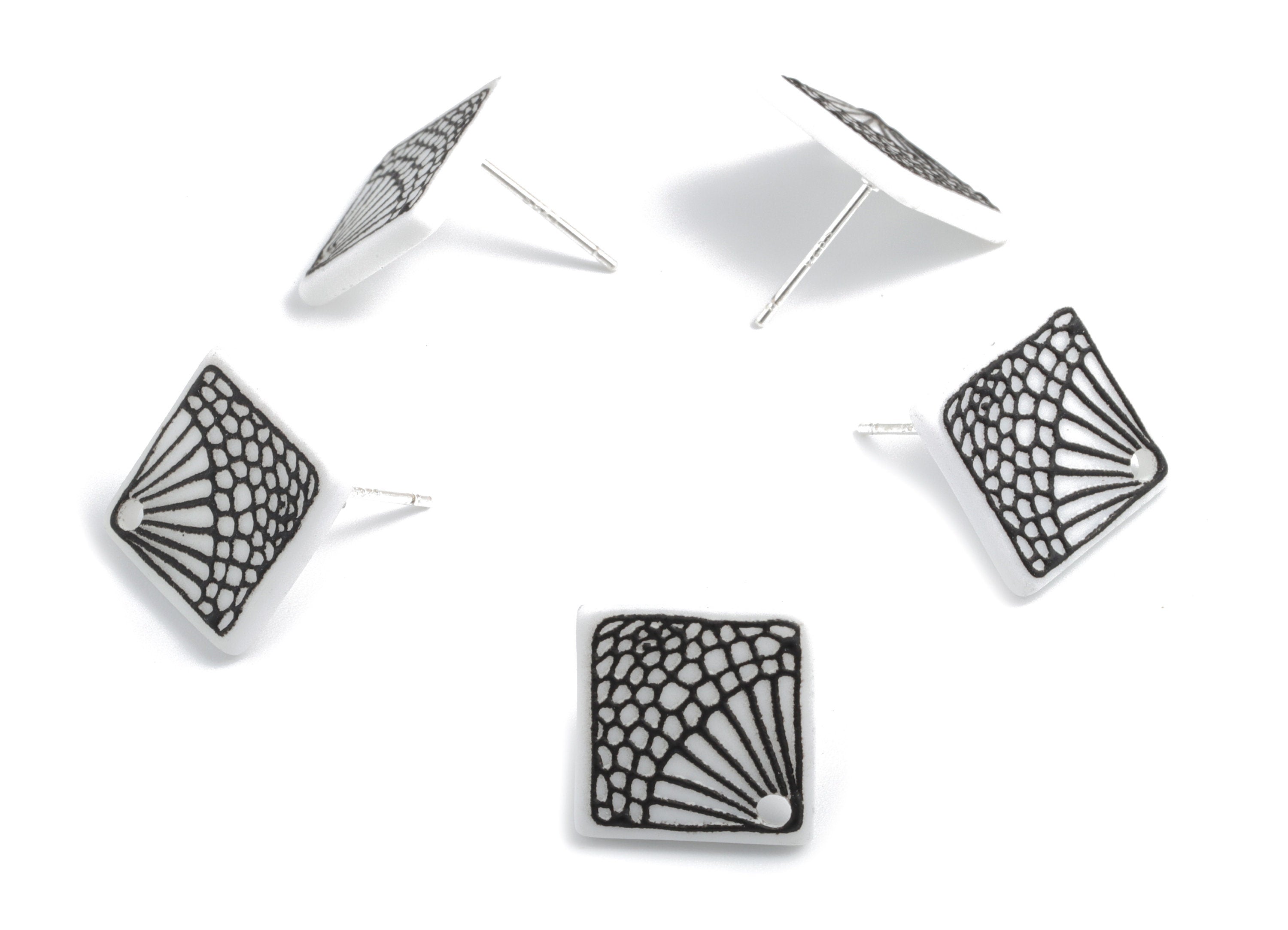 Acrylic Rectangle Earring Stud - Acrylic Rectangle Earring Post - Earring Post - Jewelry Supplies - 19.95x14.45x2.19mm - AC1960A - DOMEDBAZAAR