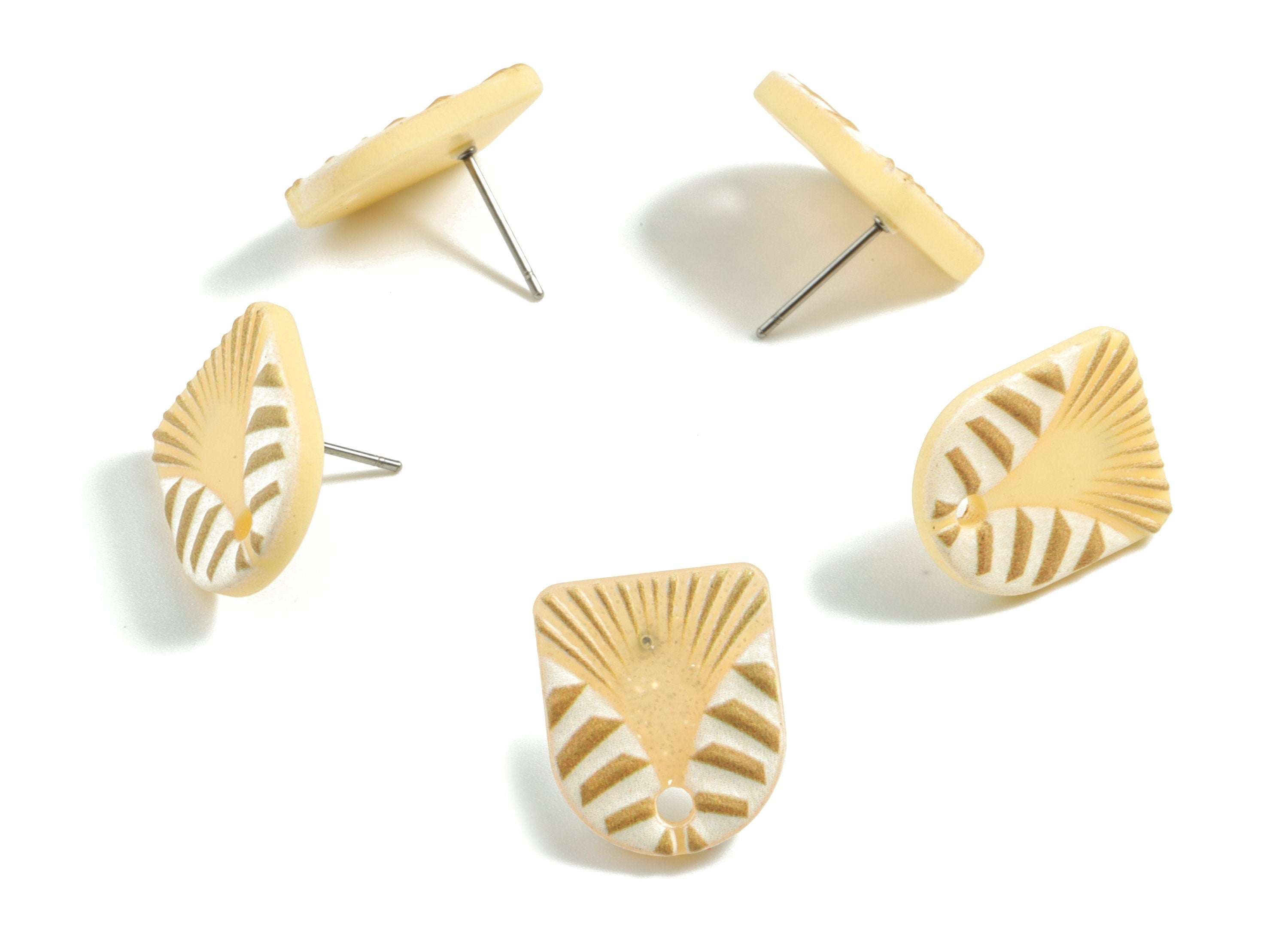 Acrylic Semi Ellipse Earring Stud - Acrylic D Earring Post - Earring Post - Jewelry Supplies - 17.31x14.14x2.76mm - AC1961A - DOMEDBAZAAR