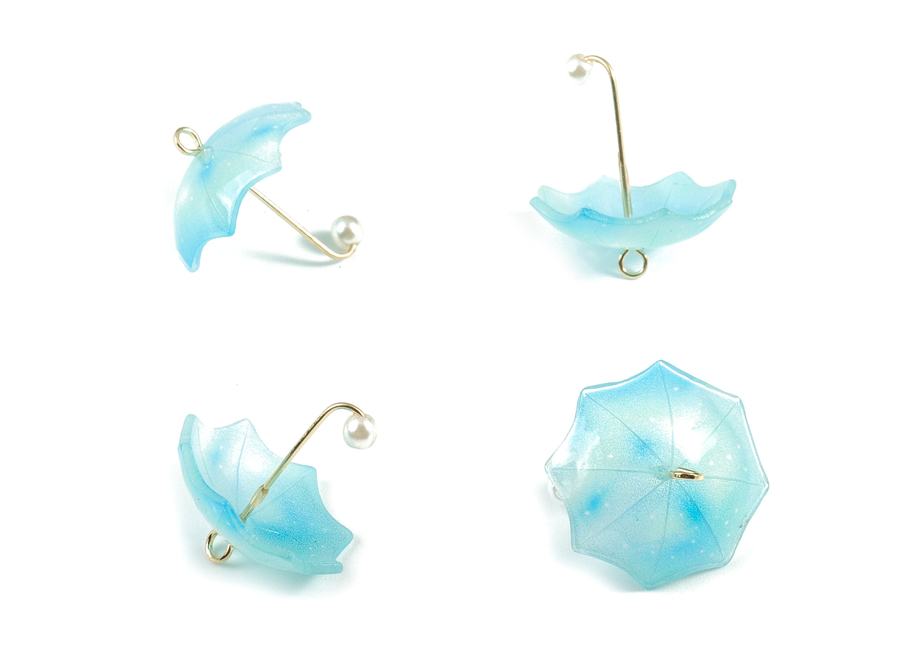 Acrylic Umbrella Earring Charms - Acrylic Umbrella Pendant - Earring Findings - Jewelry Supplies - 18.82x20.75x8.28mm - AC1983B - DOMEDBAZAAR