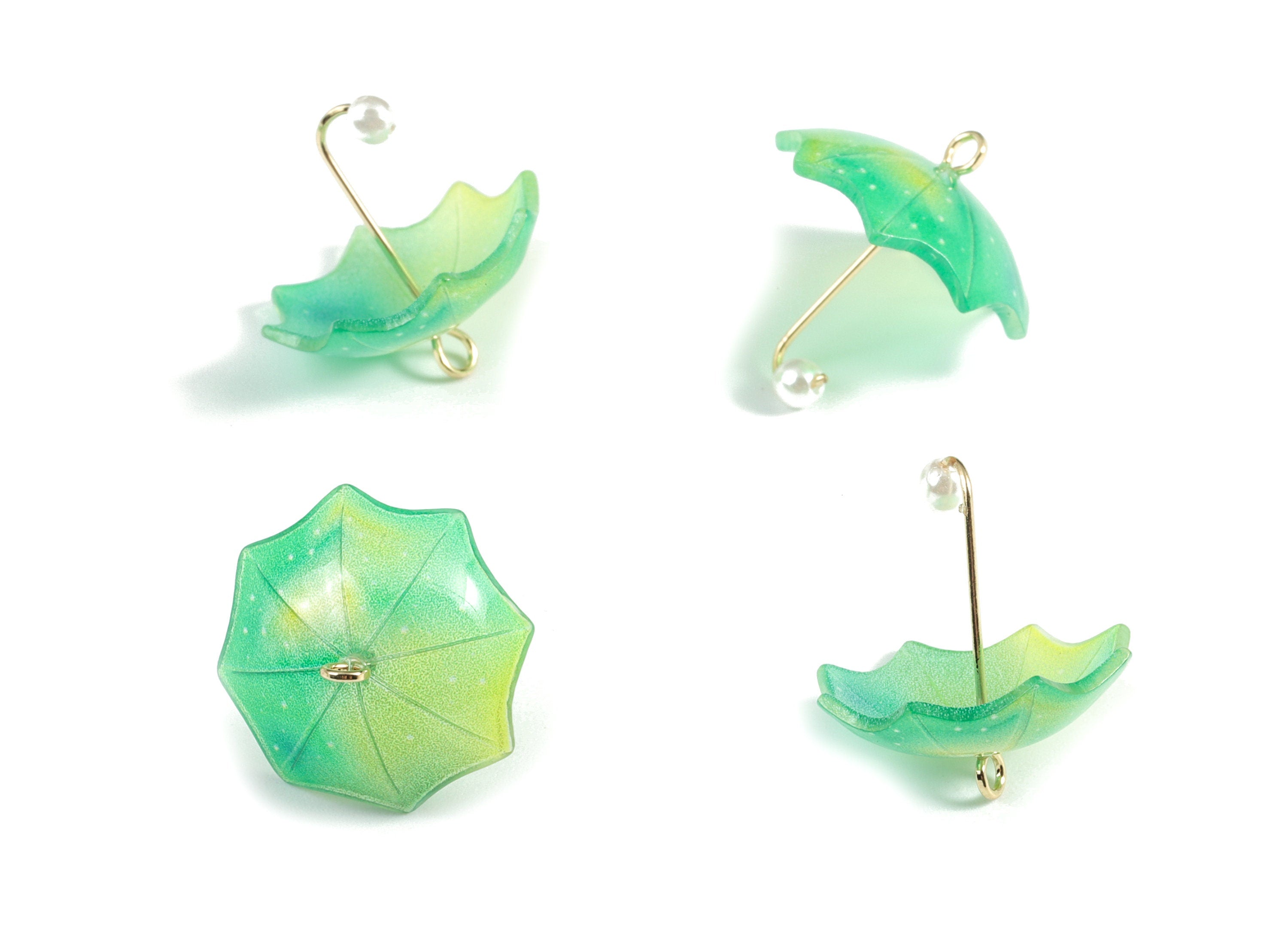 Acrylic Umbrella Earring Charms - Acrylic Umbrella Pendant - Earring Findings - Jewelry Supplies - 18.82x20.75x8.28mm - AC1983C - DOMEDBAZAAR