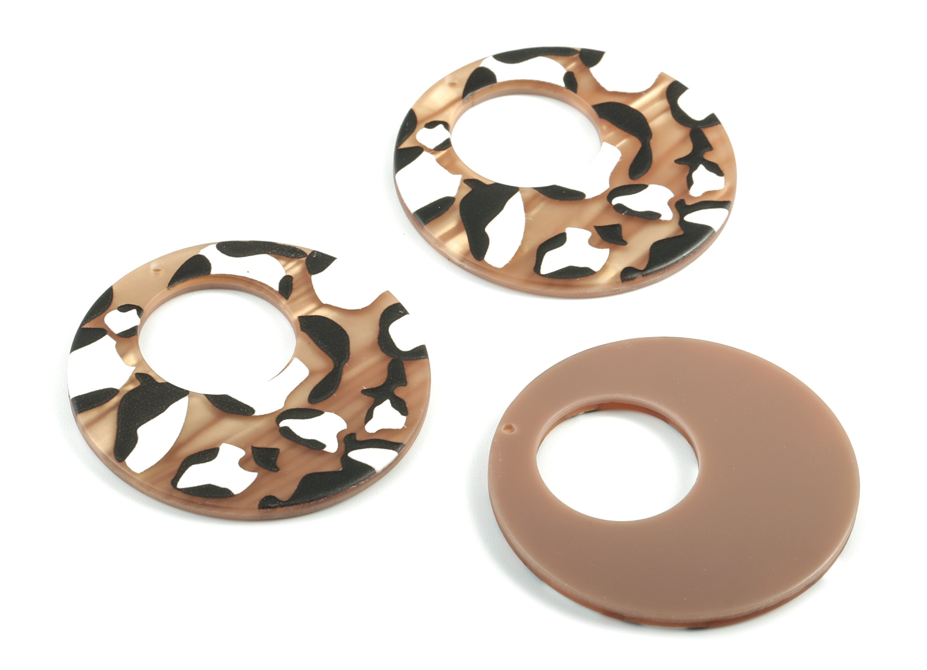 Acrylic Round Earring Charms - Acrylic Circle Pandant - Earring Findings - Jewelry Supplies - 44.76x44.6x2.63mm - AC2014 - DOMEDBAZAAR