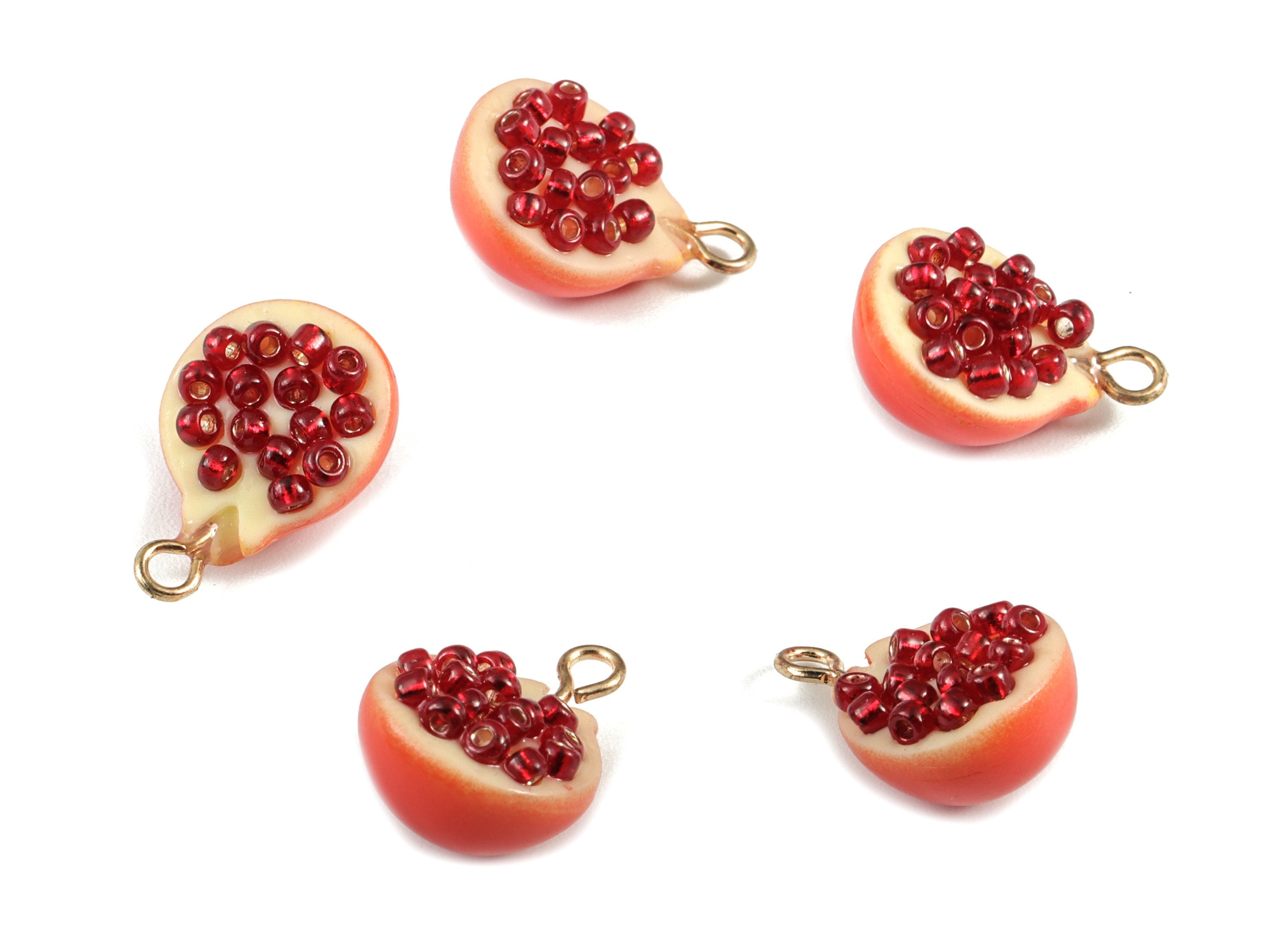 Acrylic Pomegranate Earring Charms - Pomegranate Pendant - Earring Findings - Jewelry Supplies - 16.3x11.65x7.84mm - AC1993 - DOMEDBAZAAR