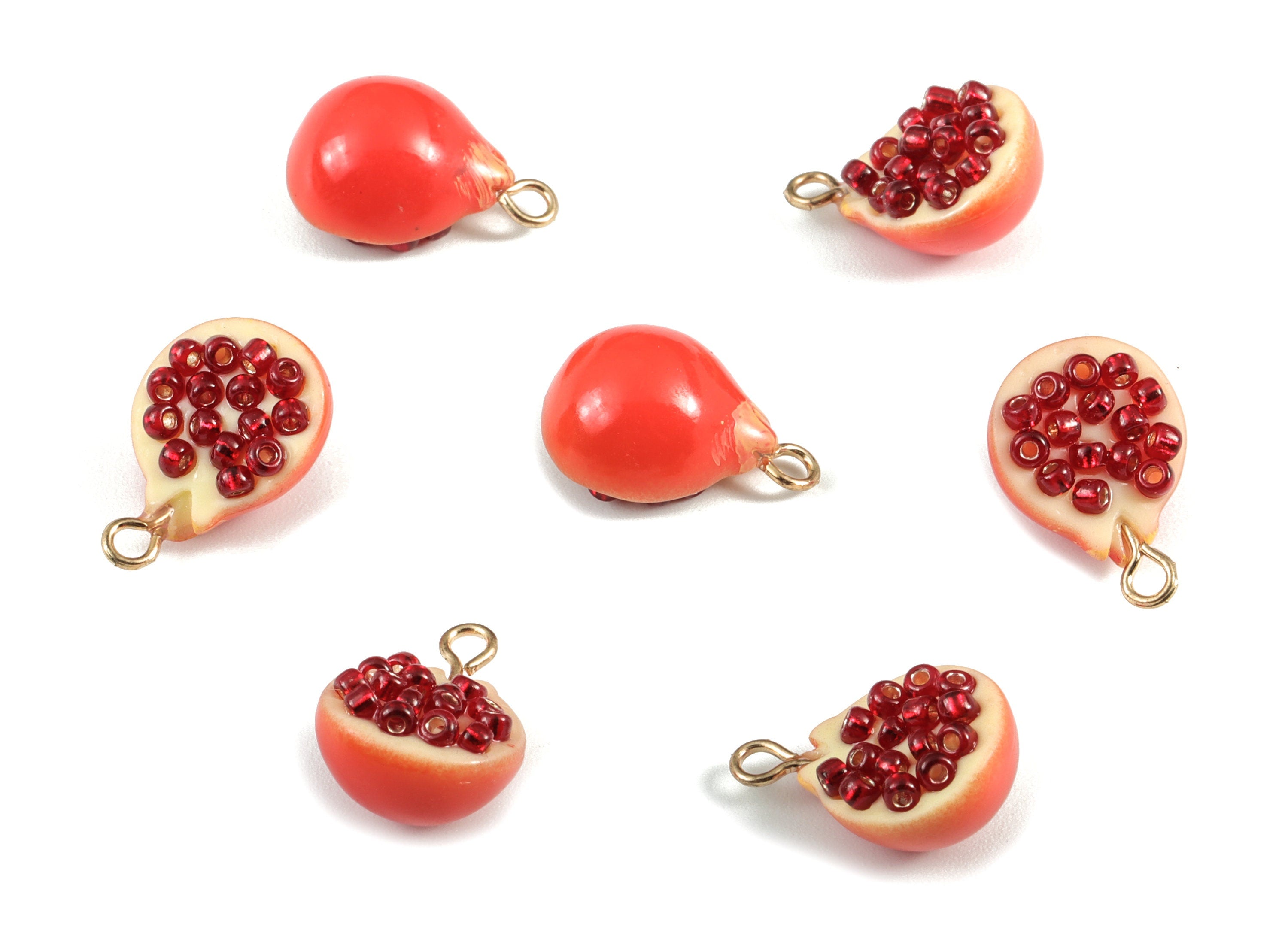 Acrylic Pomegranate Earring Charms - Pomegranate Pendant - Earring Findings - Jewelry Supplies - 16.3x11.65x7.84mm - AC1993 - DOMEDBAZAAR