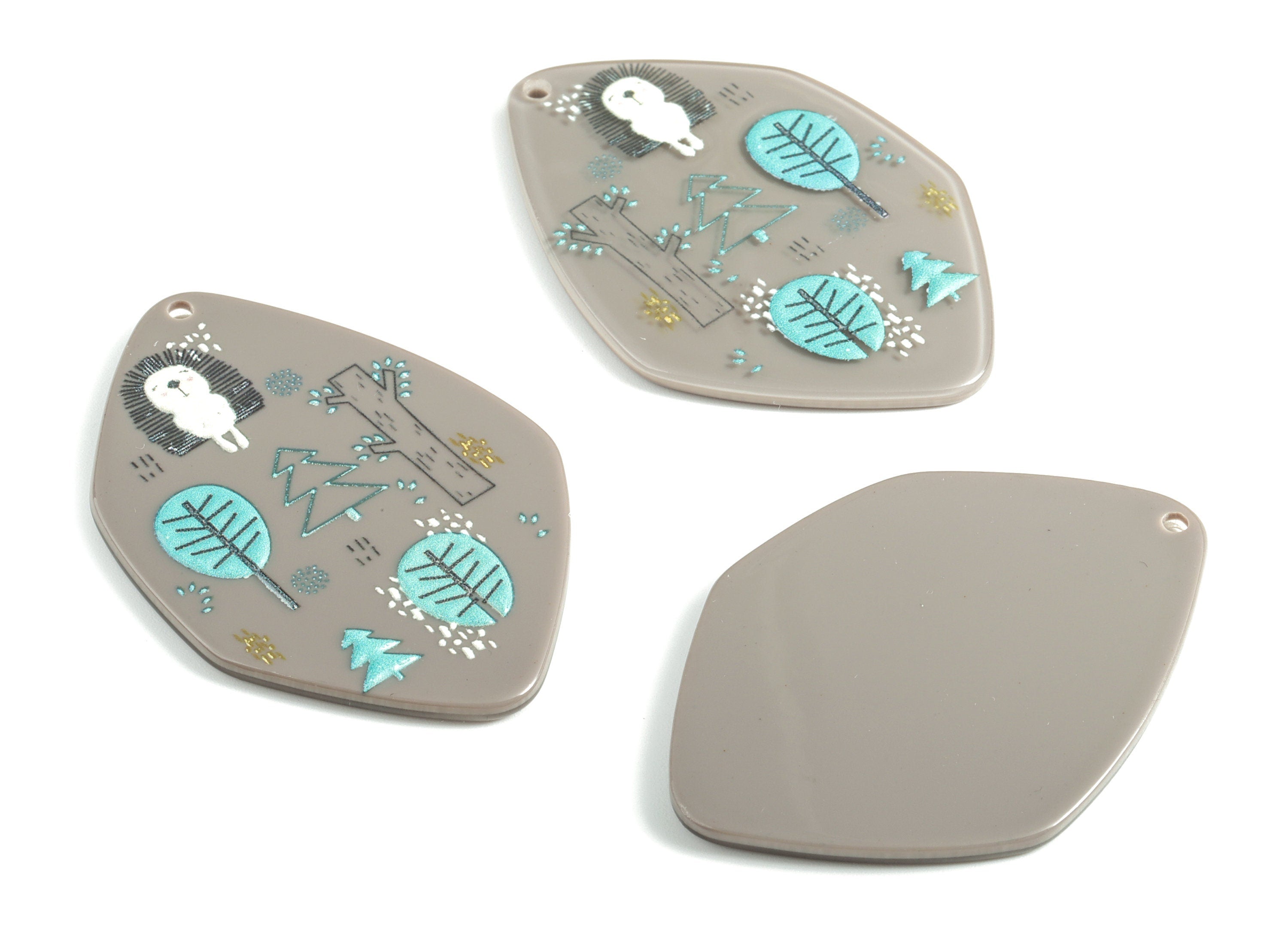 Acrylic Tree Earring Charms - Acrylic Tree Pandant - Earring Findings - Jewelry Supplies - 52.53x36.98x2.53mm - AC1994A - DOMEDBAZAAR