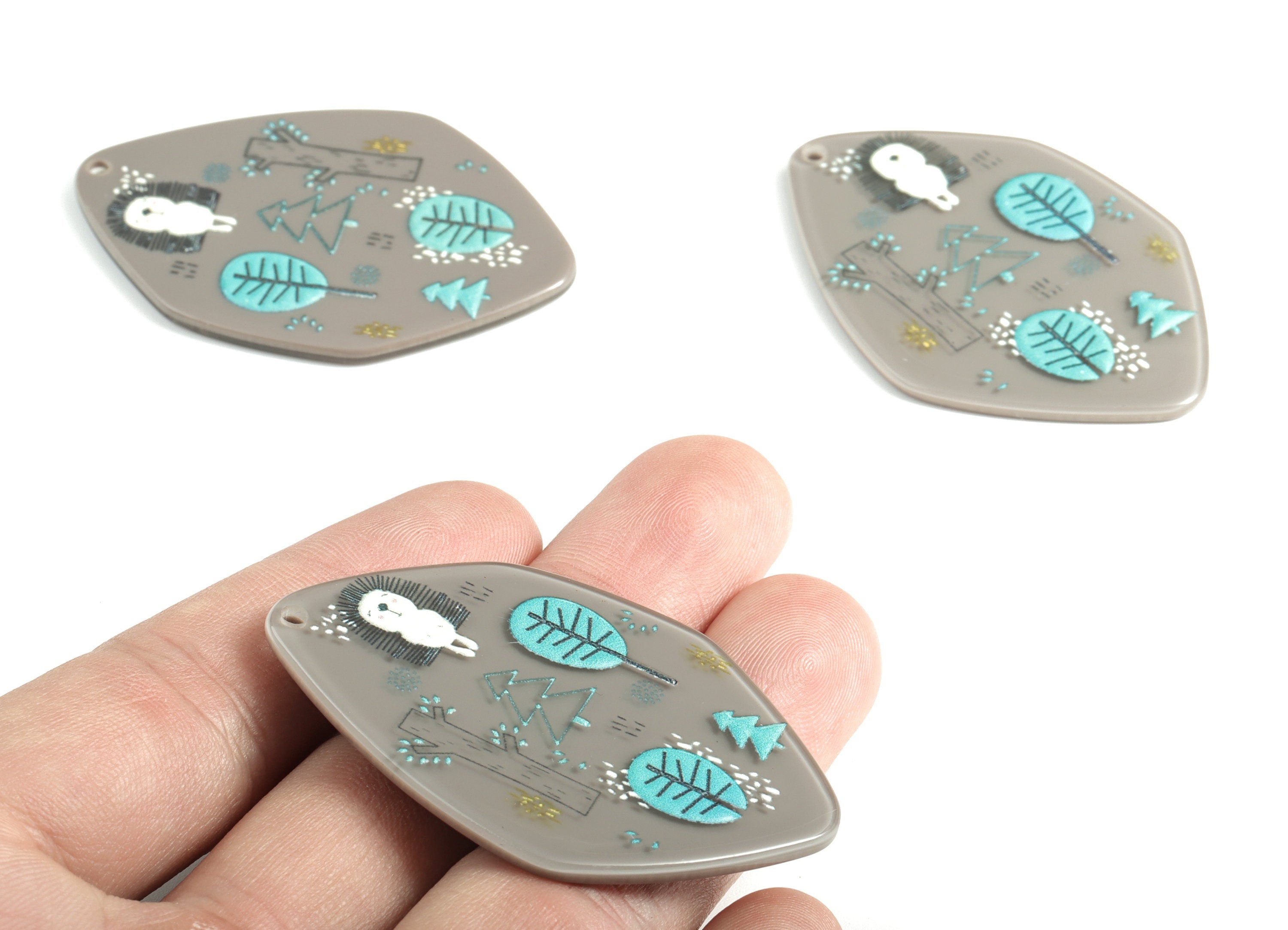 Acrylic Tree Earring Charms - Acrylic Tree Pandant - Earring Findings - Jewelry Supplies - 52.53x36.98x2.53mm - AC1994A - DOMEDBAZAAR