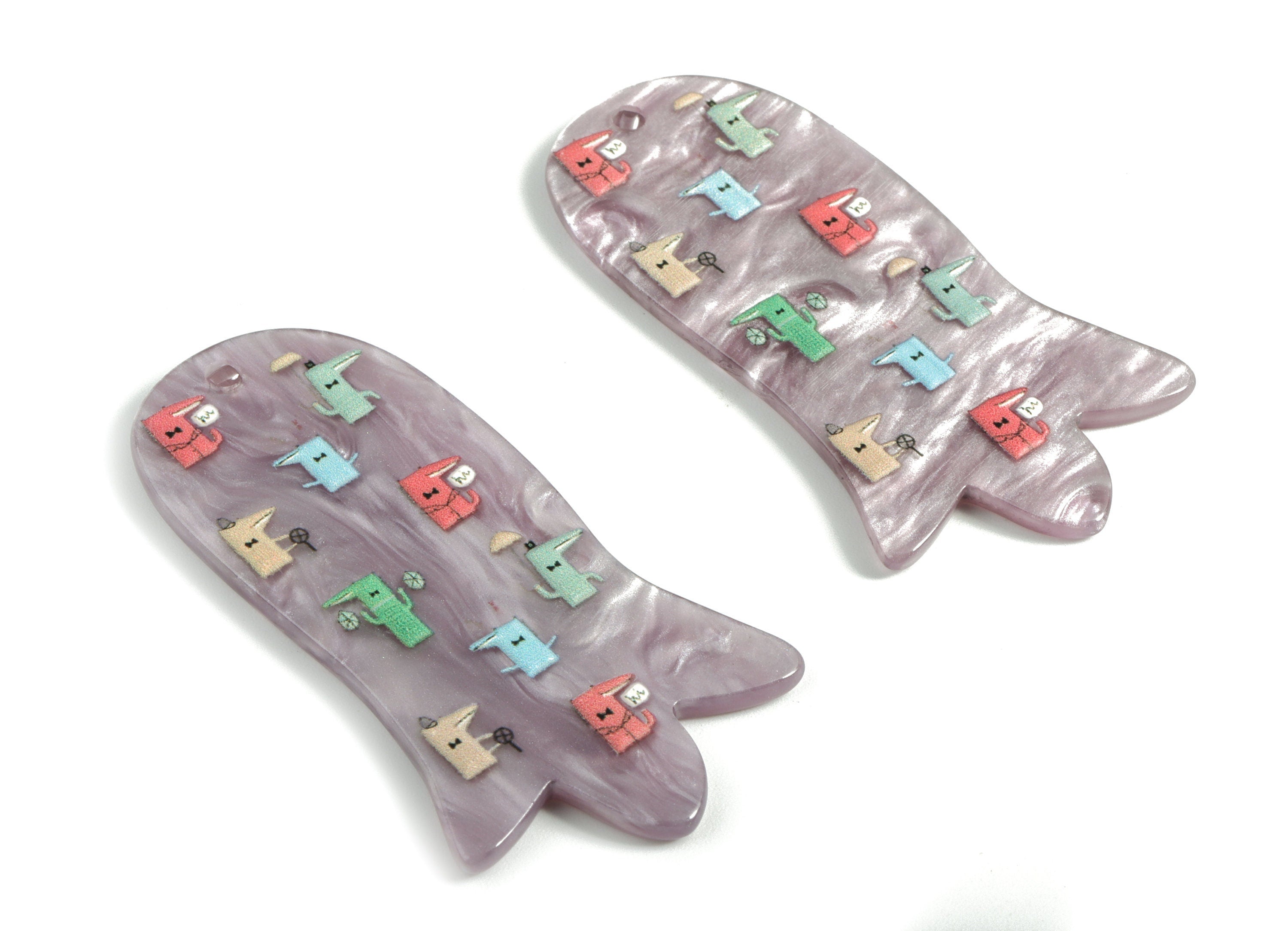 Acrylic Jellyfish Earring Charms - Acrylic Jellyfish Pandant - Earring Findings - Jewelry Supplies - 57.6x31.37x2.4mm - AC1988 - DOMEDBAZAAR