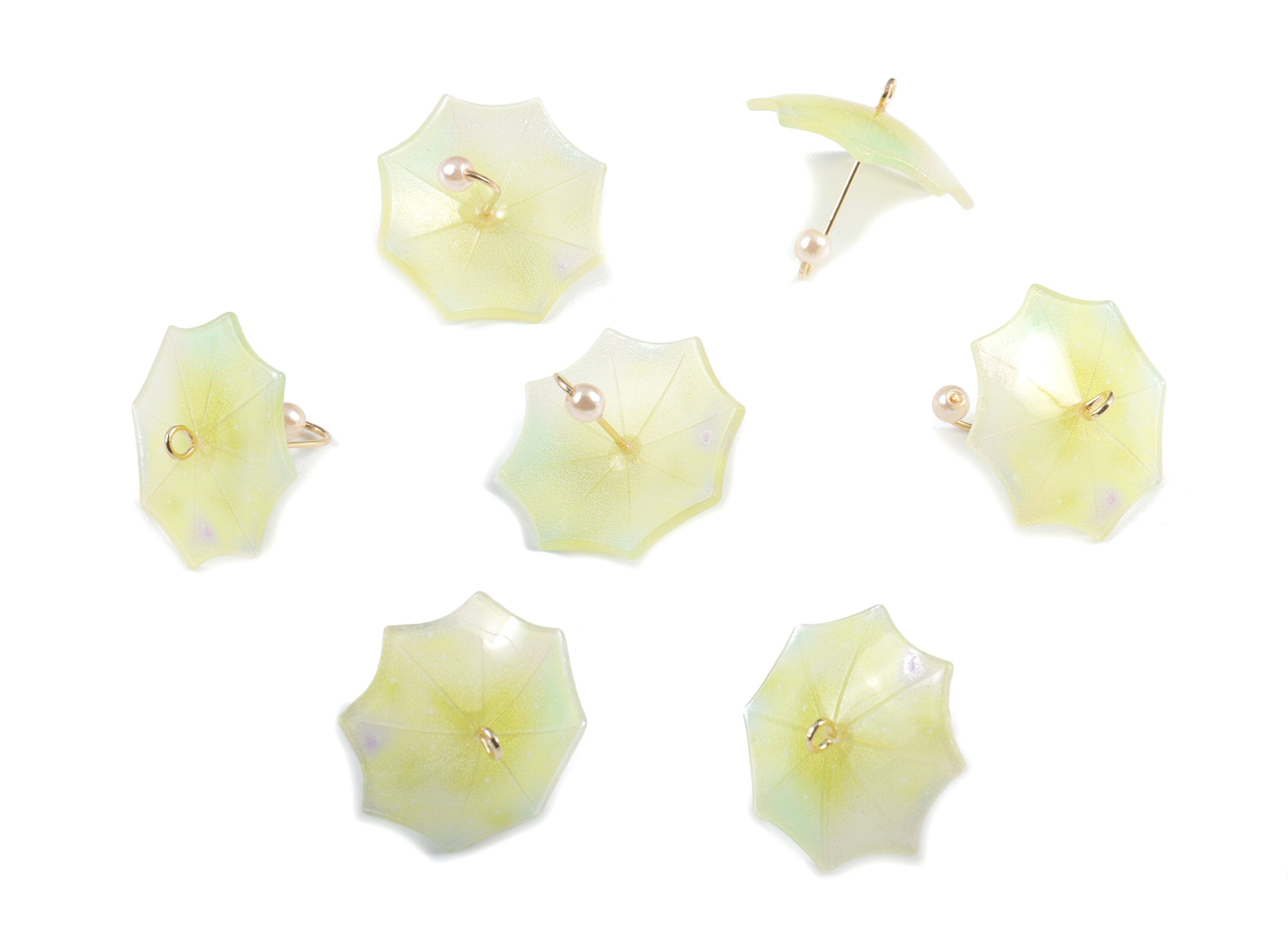 Acrylic Umbrella Earring Charms - Acrylic Umbrella Pendant - Earring Findings - Jewelry Supplies - 18.82x20.75x8.28mm - AC1983E - DOMEDBAZAAR