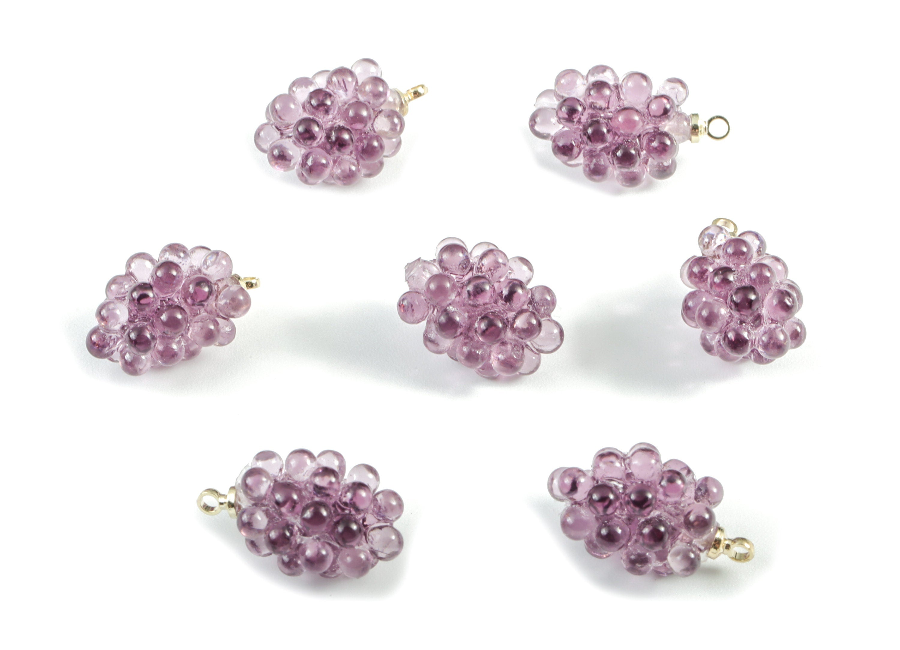 Acrylic Grape Earring Charms - Acrylic Grape Pendant - Earring Findings - Jewelry Supplies - 17.92x10.44x9.61mm - AC2001A - DOMEDBAZAAR