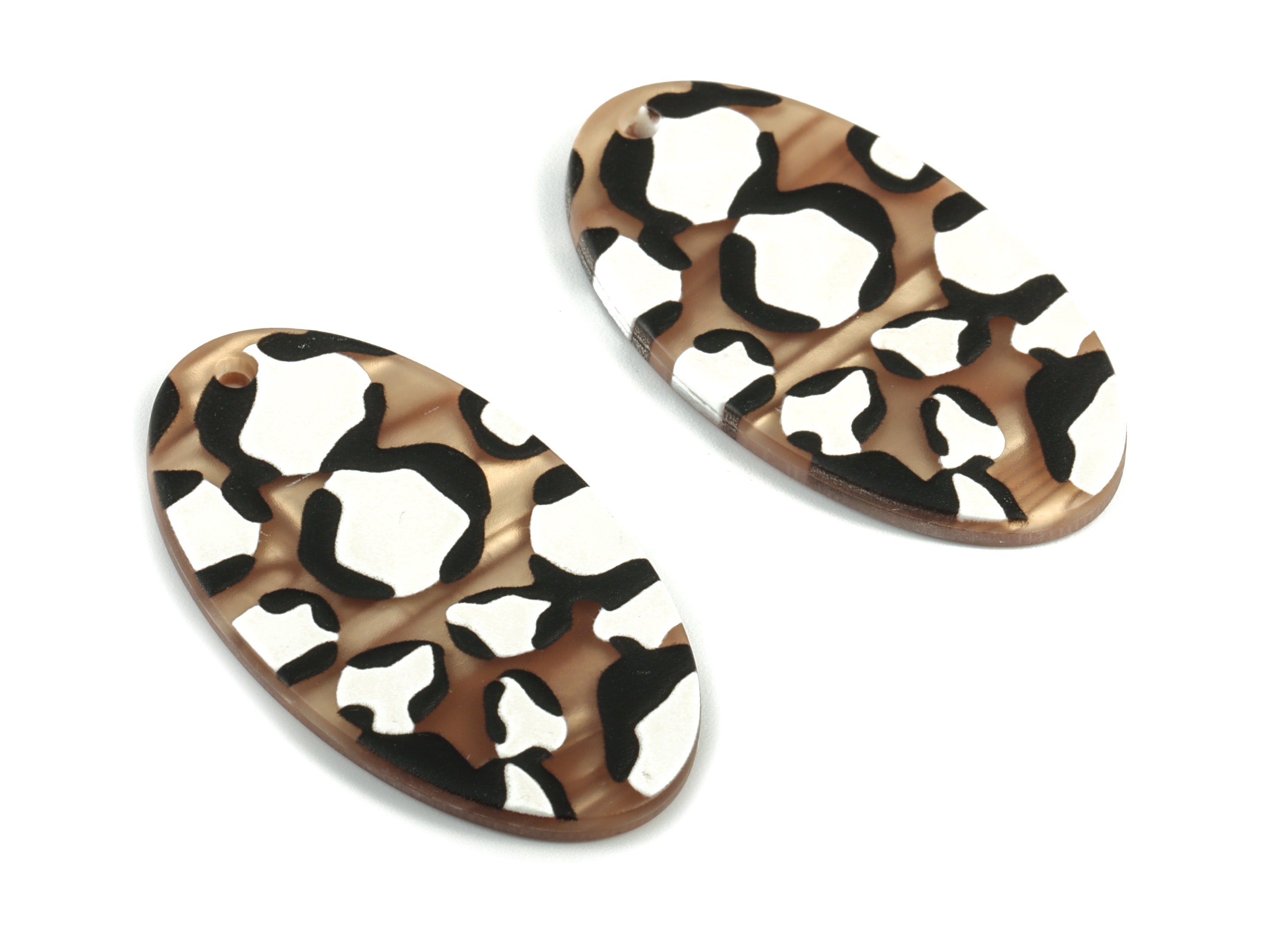 Acrylic Oval Earring Charms - Acrylic Oval Pandant - Earring Findings - Jewelry Supplies - 44.67x25.5x2.7mm - AC2012 - DOMEDBAZAAR