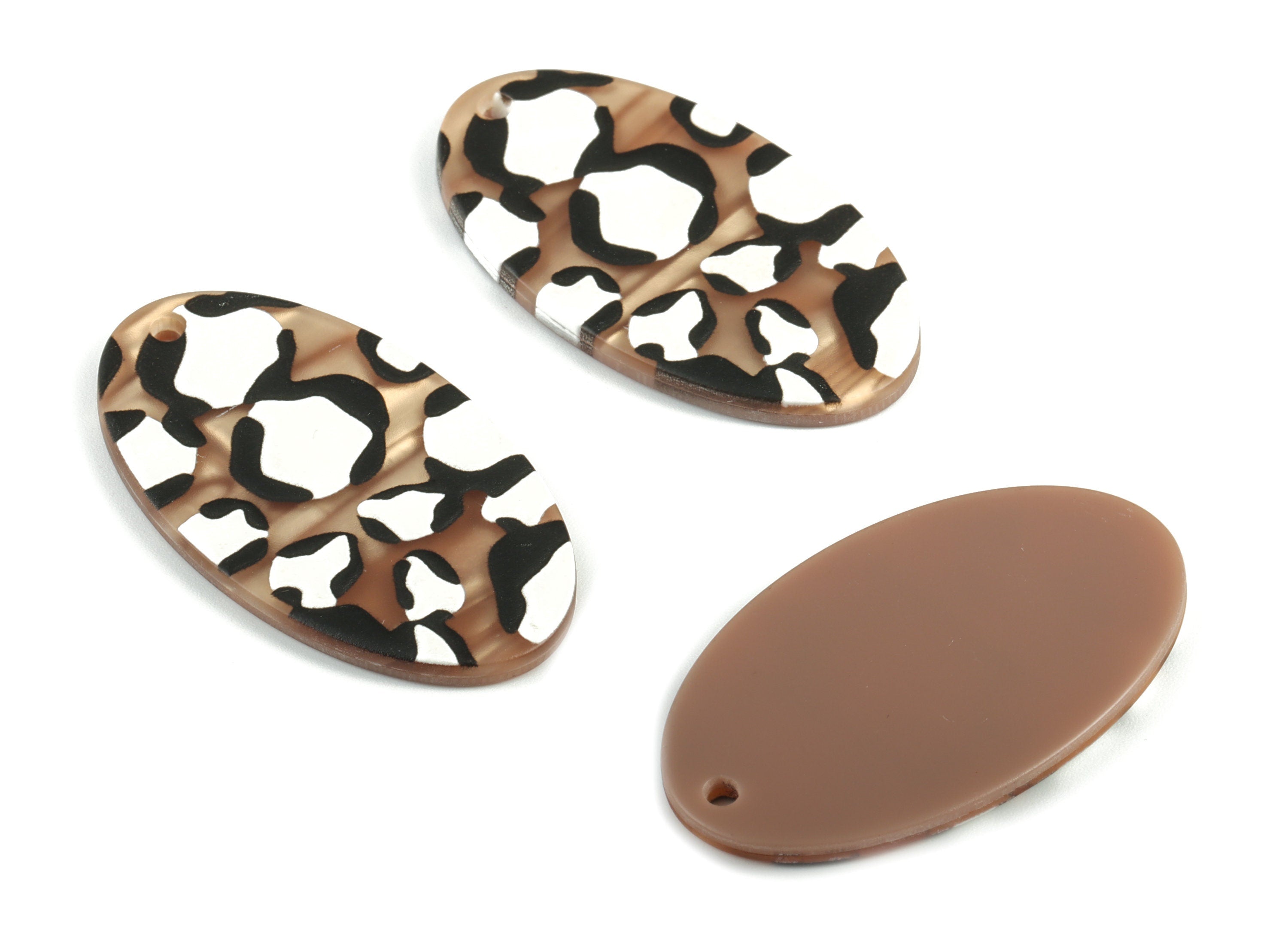 Acrylic Oval Earring Charms - Acrylic Oval Pandant - Earring Findings - Jewelry Supplies - 44.67x25.5x2.7mm - AC2012 - DOMEDBAZAAR