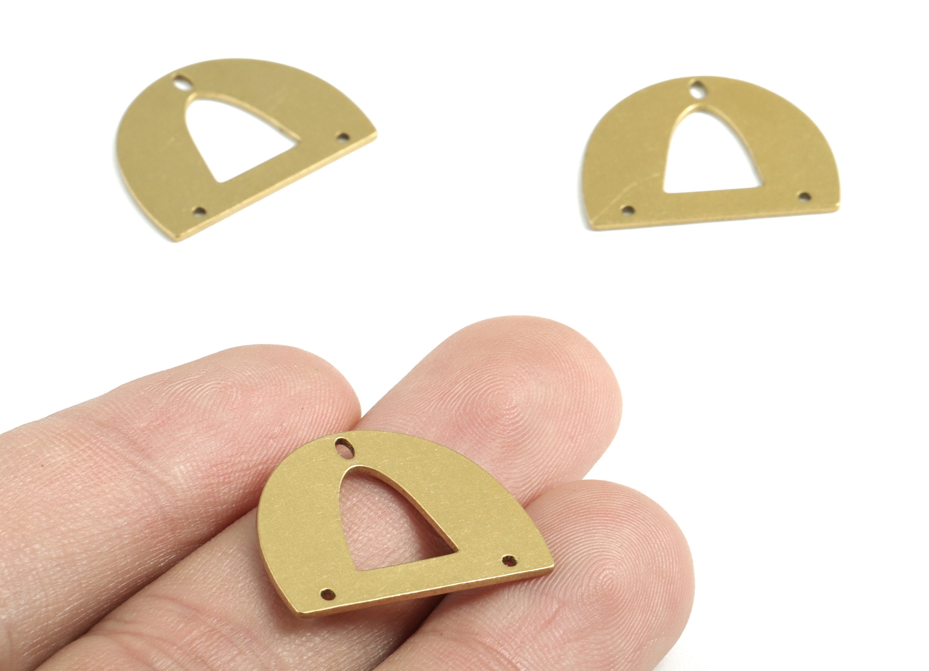 Brass Half Moon Earring Connector - Raw Brass Semi circle Earrings - Earrings Finding - Jewelry Supplies - 22.91x17.95x0.81mm - PPM2911 - DOMEDBAZAAR