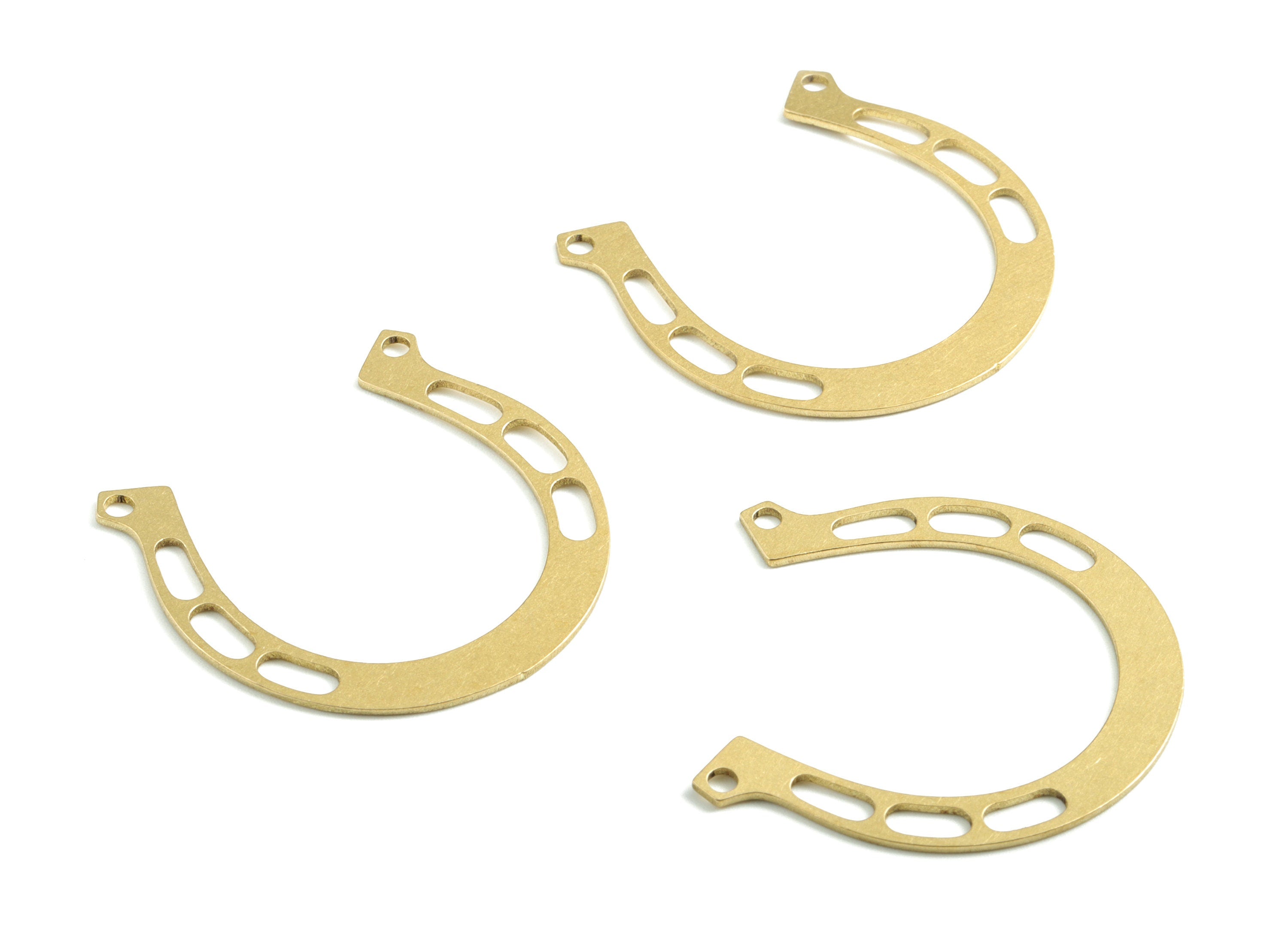 Brass Horseshoe Earring Connector - Raw Brass Horseshoe Earring Charms - Earrings Finding - Jewelry Supplies - 34.57x33.13x0.88mm - PPM2897 - DOMEDBAZAAR