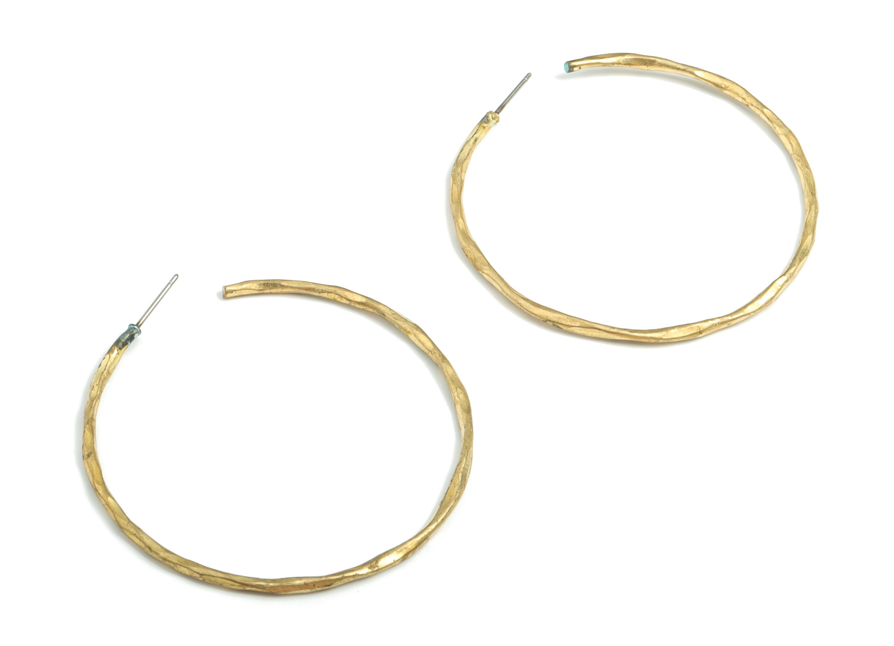 Brass Hoop Earring Stud - Raw Brass Hoop Earring Post - Earring Post - Jewelry Supplies - 53.18x53.18x1.77mm - PPMK009 - DOMEDBAZAAR