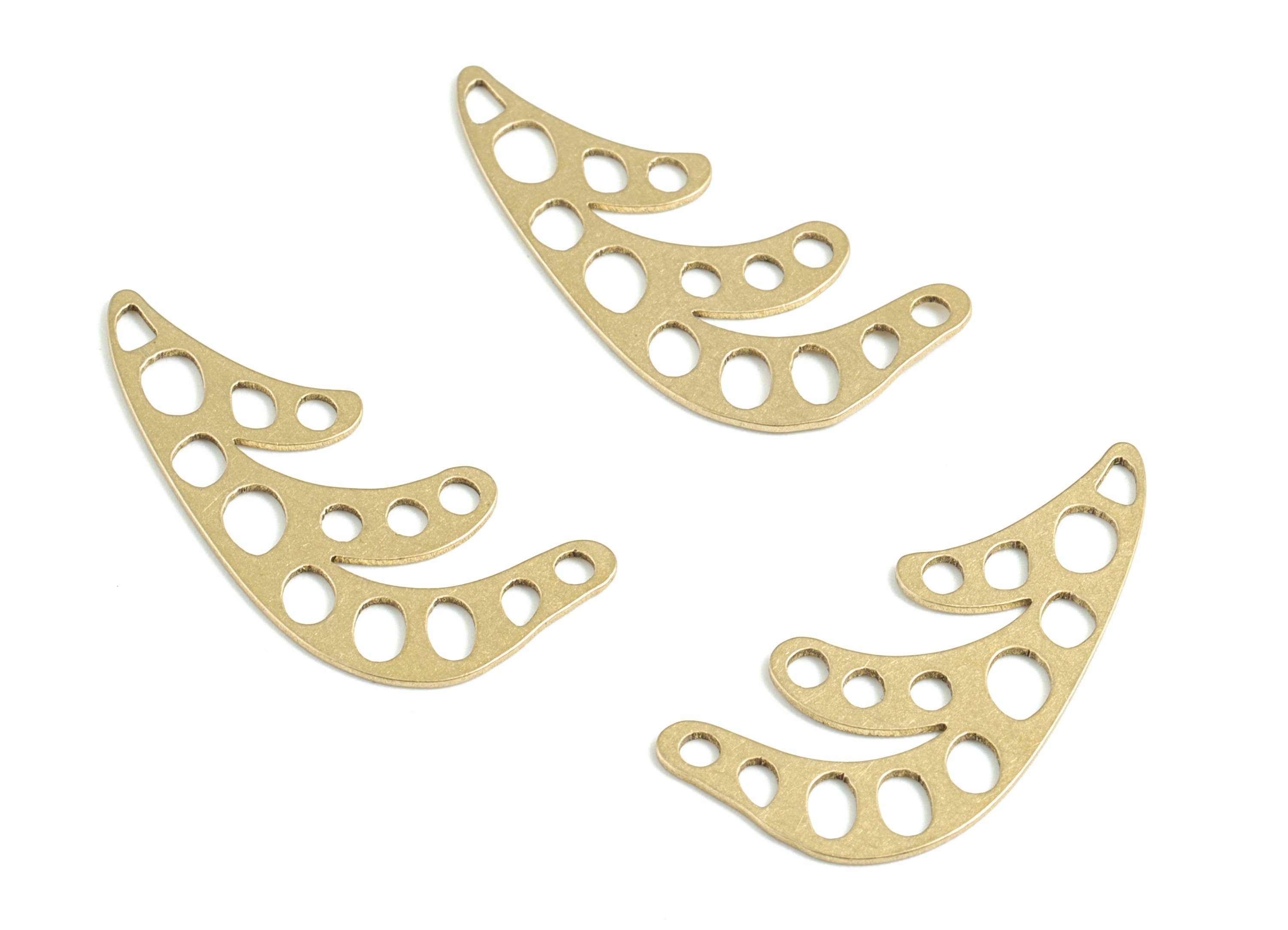 Brass Geometric Earring Charms - Raw Brass Circles Rounds Pendant - Earrings Finding - Jewelry Supplies - 30.2x14.14x0.58mm - PPM3151 - DOMEDBAZAAR