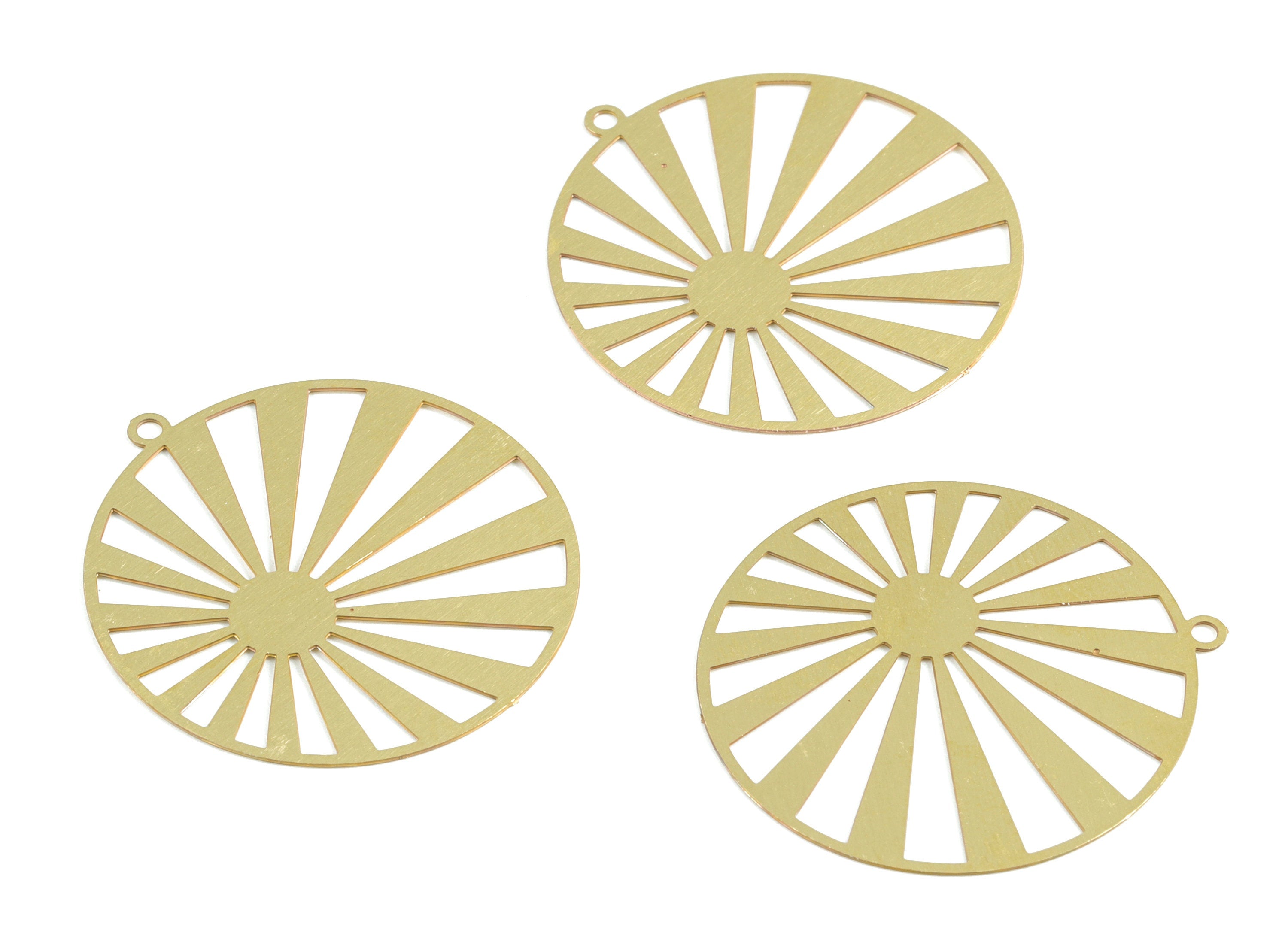 Brass Sun Earring Charms - Raw Brass Sun Pendant - Earring Findings - Jewelry Supplies - 30x27.96x0.3mm - JJB6291 - DOMEDBAZAAR