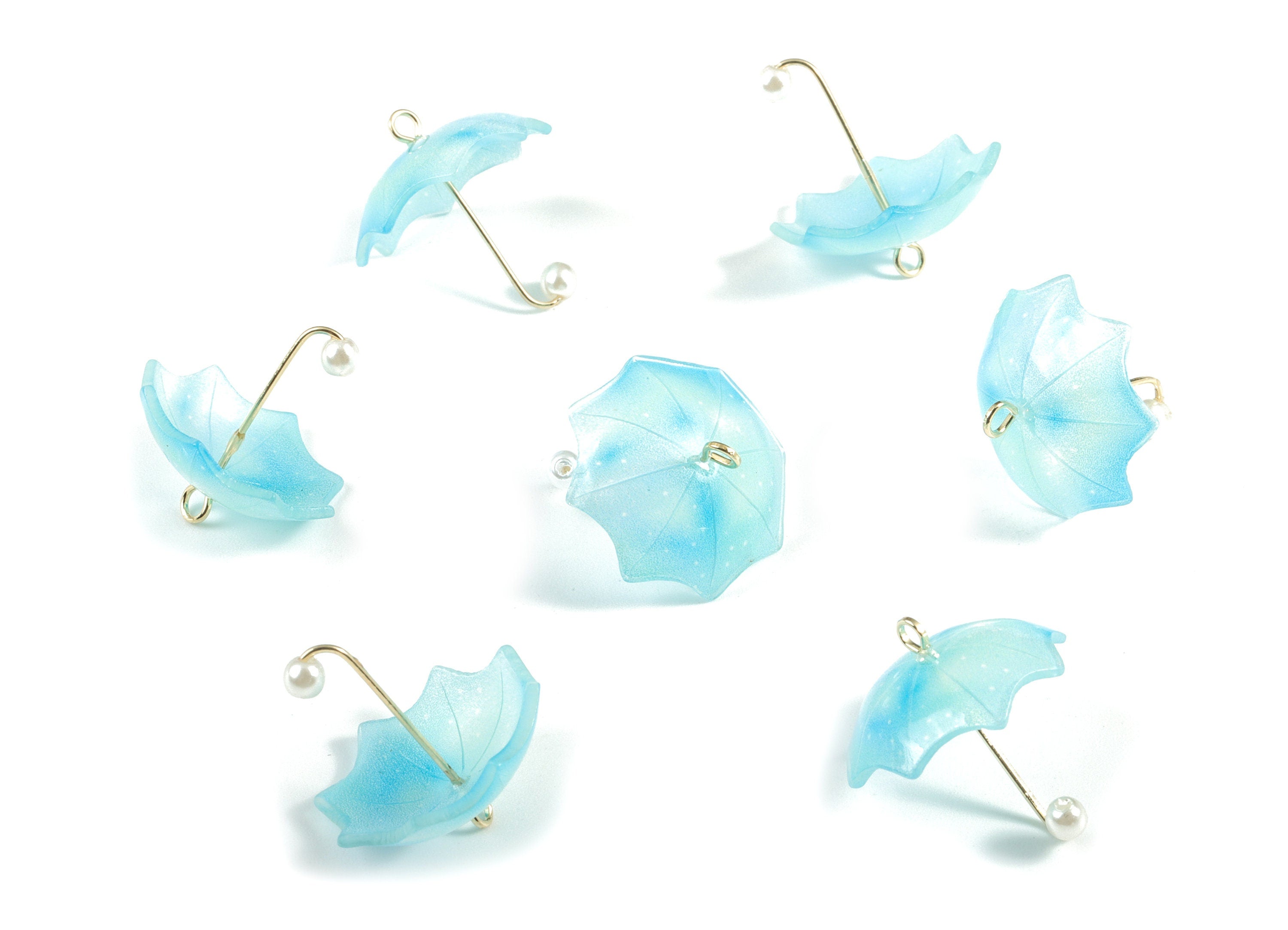 Acrylic Umbrella Earring Charms - Acrylic Umbrella Pendant - Earring Findings - Jewelry Supplies - 18.82x20.75x8.28mm - AC1983B - DOMEDBAZAAR