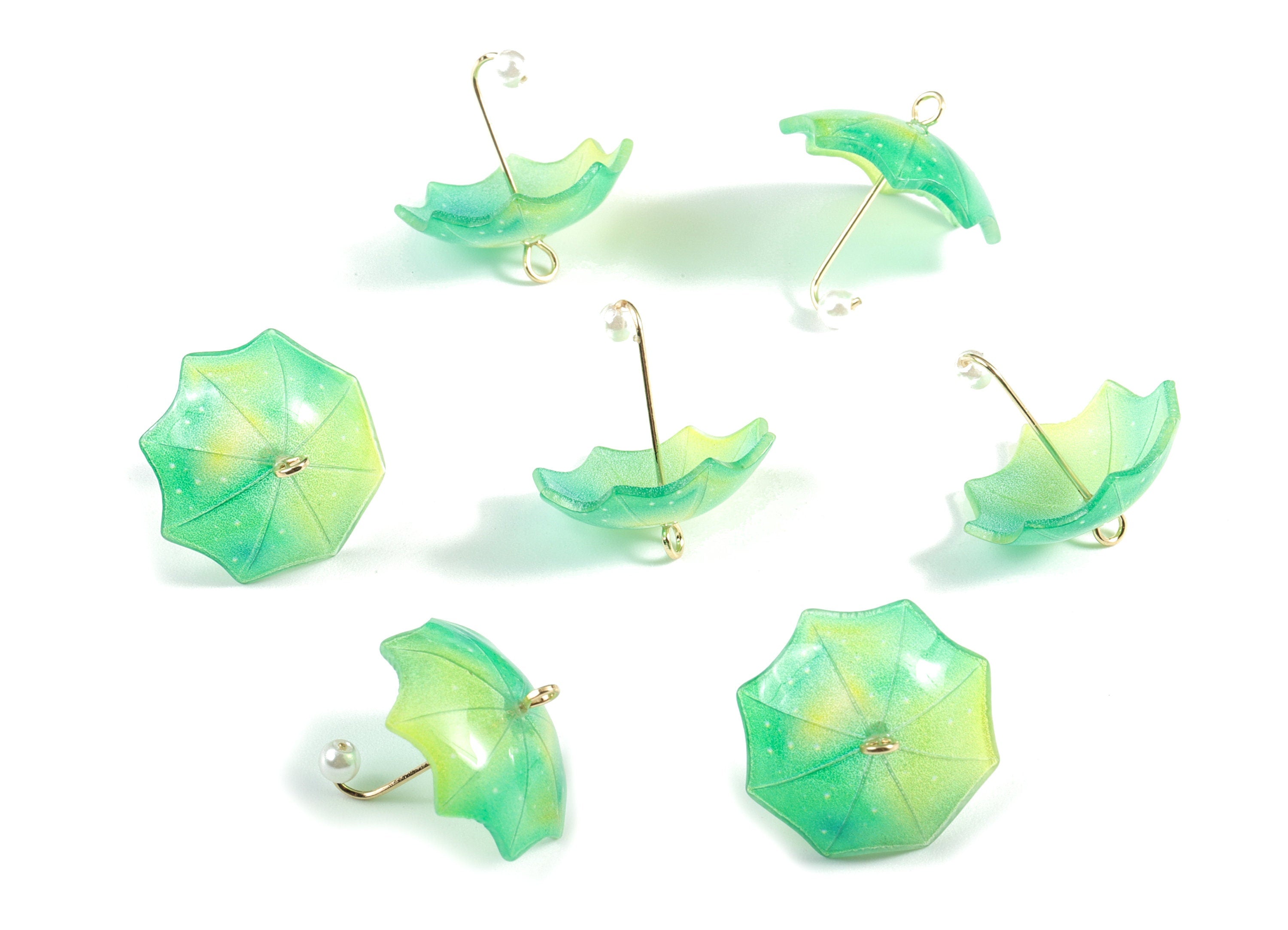 Acrylic Umbrella Earring Charms - Acrylic Umbrella Pendant - Earring Findings - Jewelry Supplies - 18.82x20.75x8.28mm - AC1983C - DOMEDBAZAAR