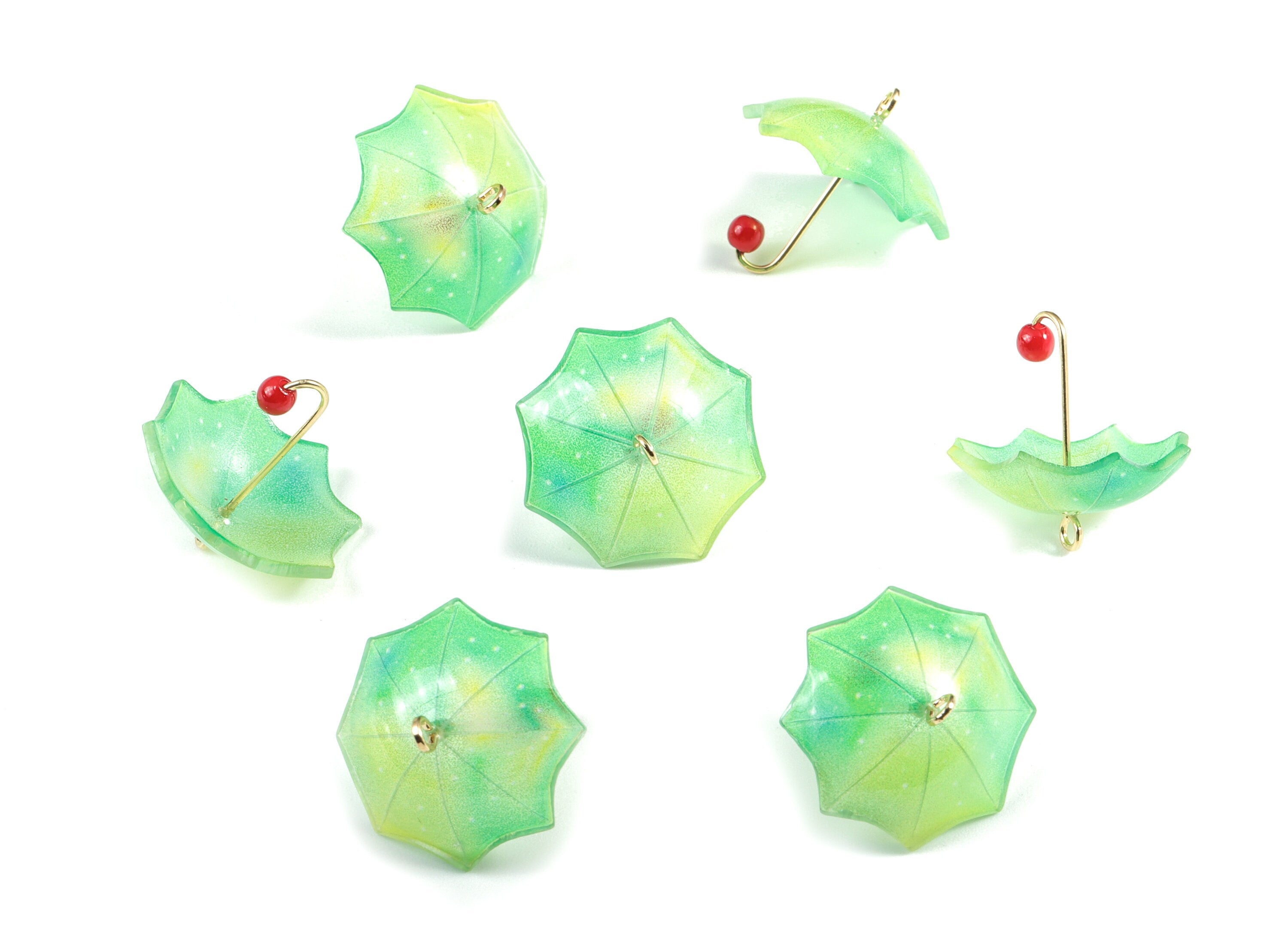 Acrylic Umbrella Earring Charms - Acrylic Umbrella Pendant - Earring Findings - Jewelry Supplies - 18.82x20.75x8.28mm - AC1983D - DOMEDBAZAAR